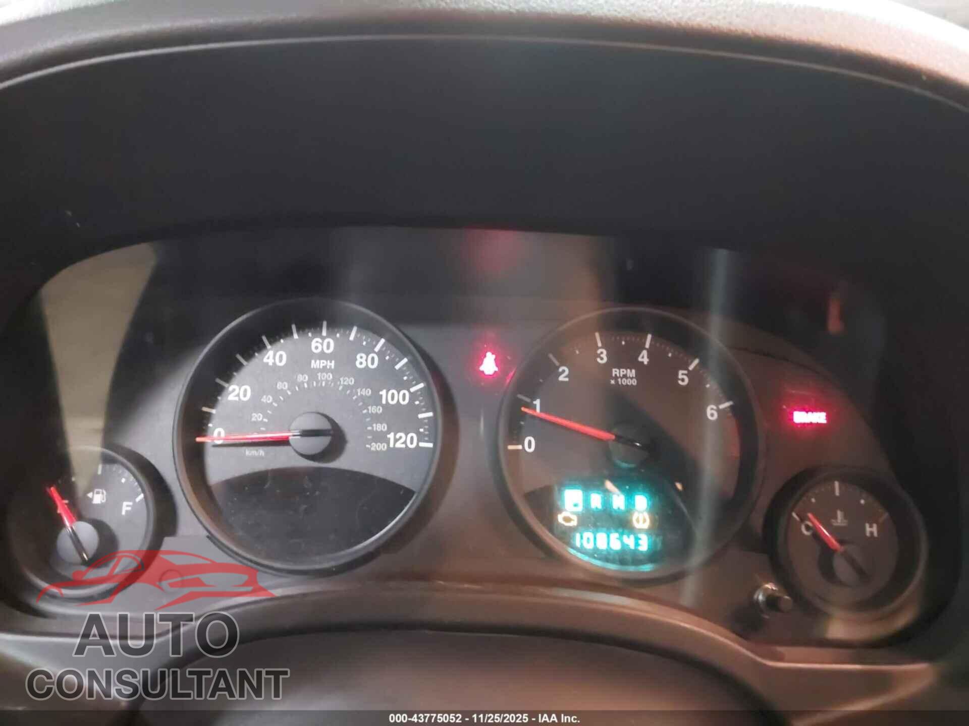 JEEP COMPASS 2012 - 1C4NJDEBXCD621652
