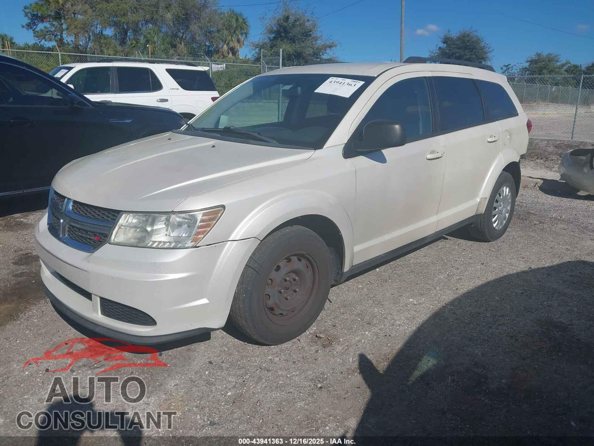 DODGE JOURNEY 2012 - 3C4PDCAB0CT319944