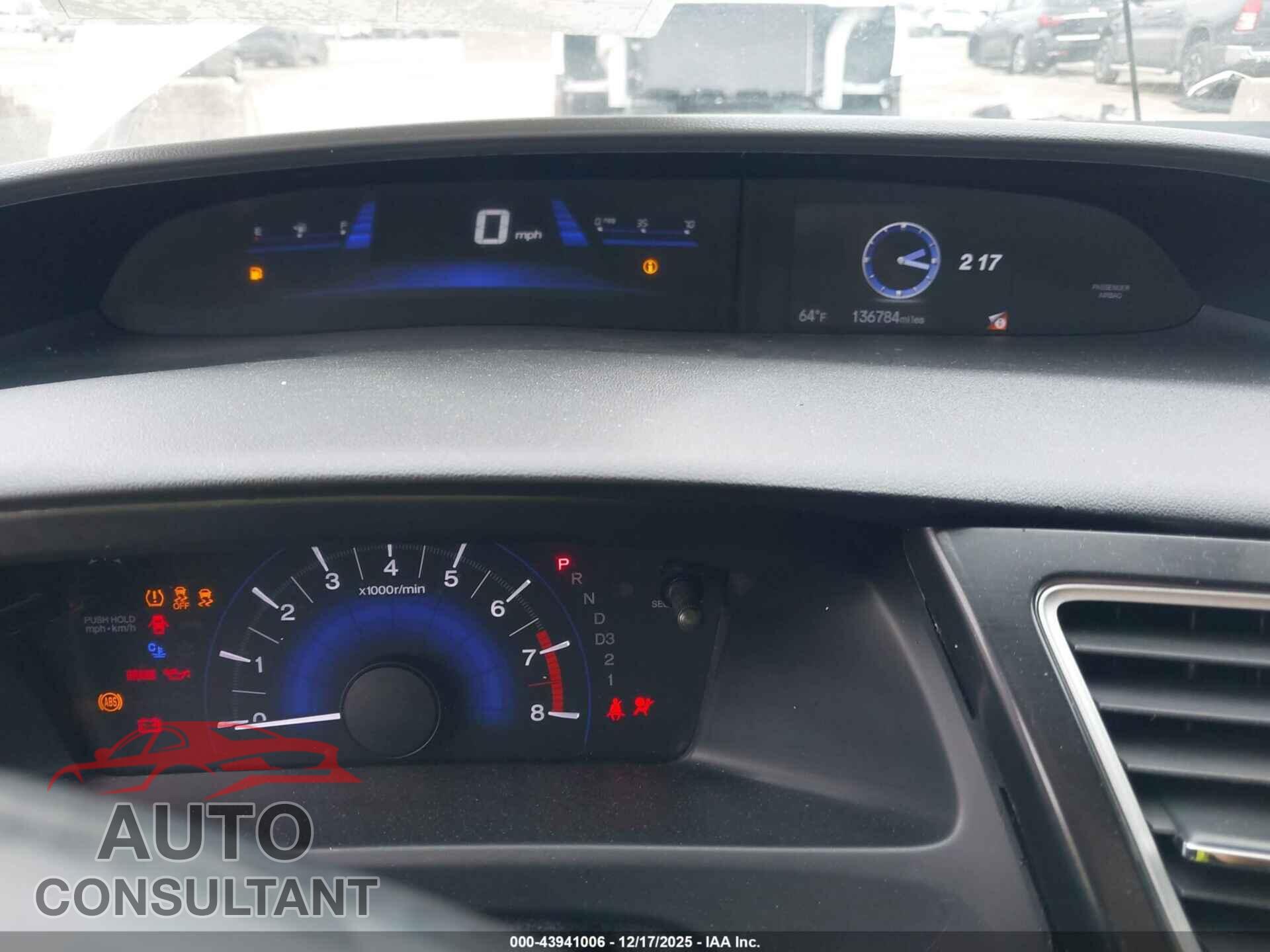 HONDA CIVIC 2013 - 19XFB2F93DE072801