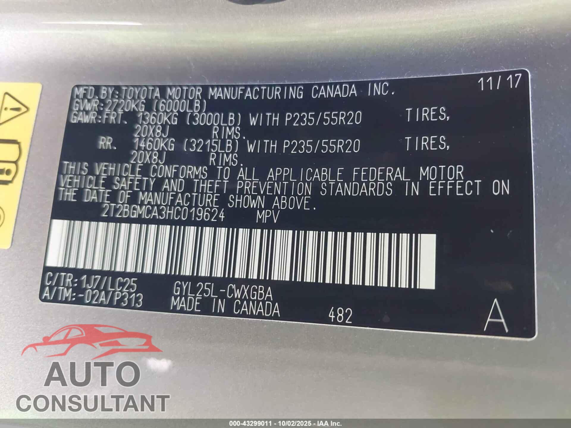 LEXUS RX 450H 2017 - 2T2BGMCA3HC019624