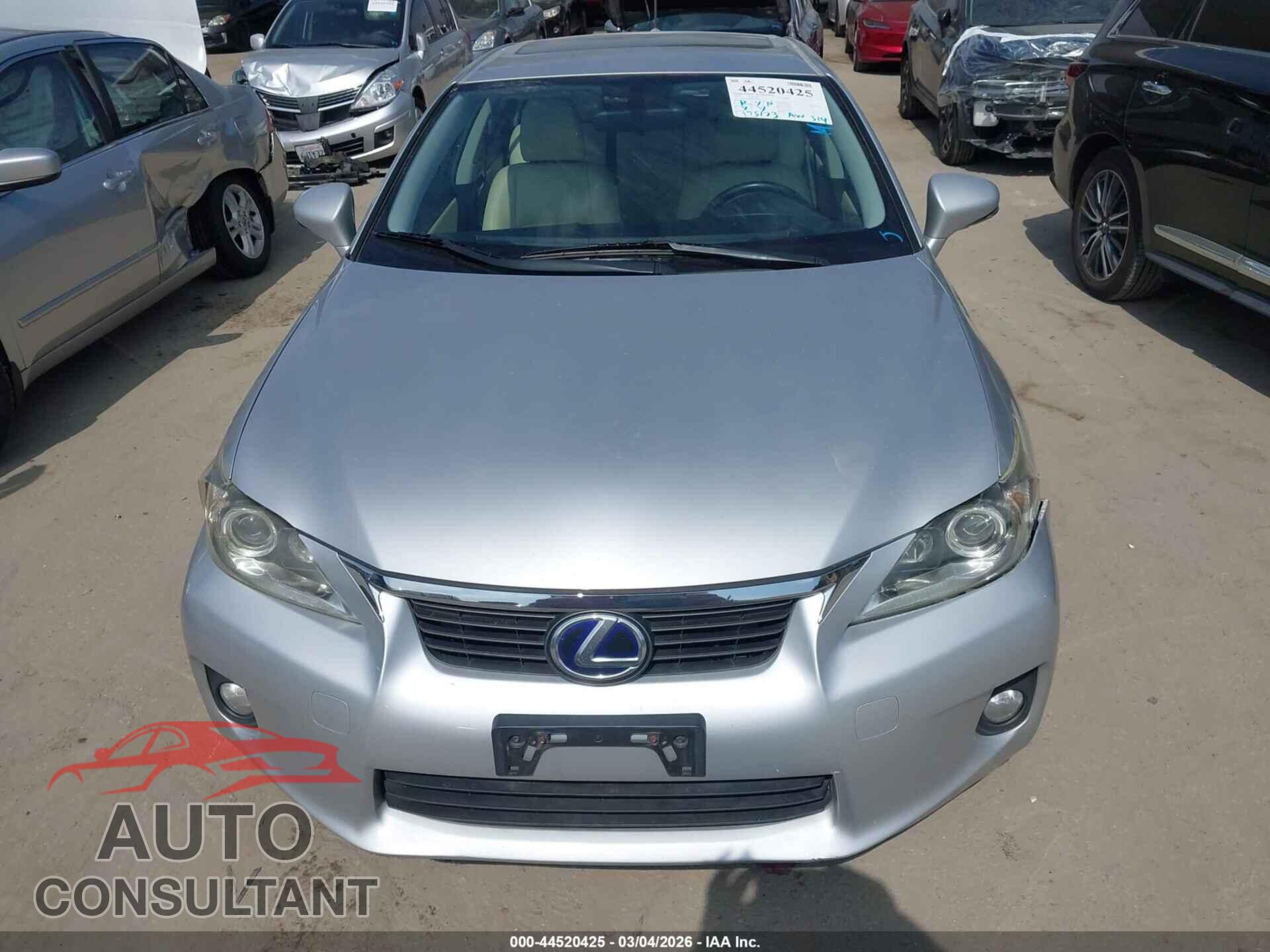 LEXUS CT 200H 2012 - JTHKD5BH4C2087261