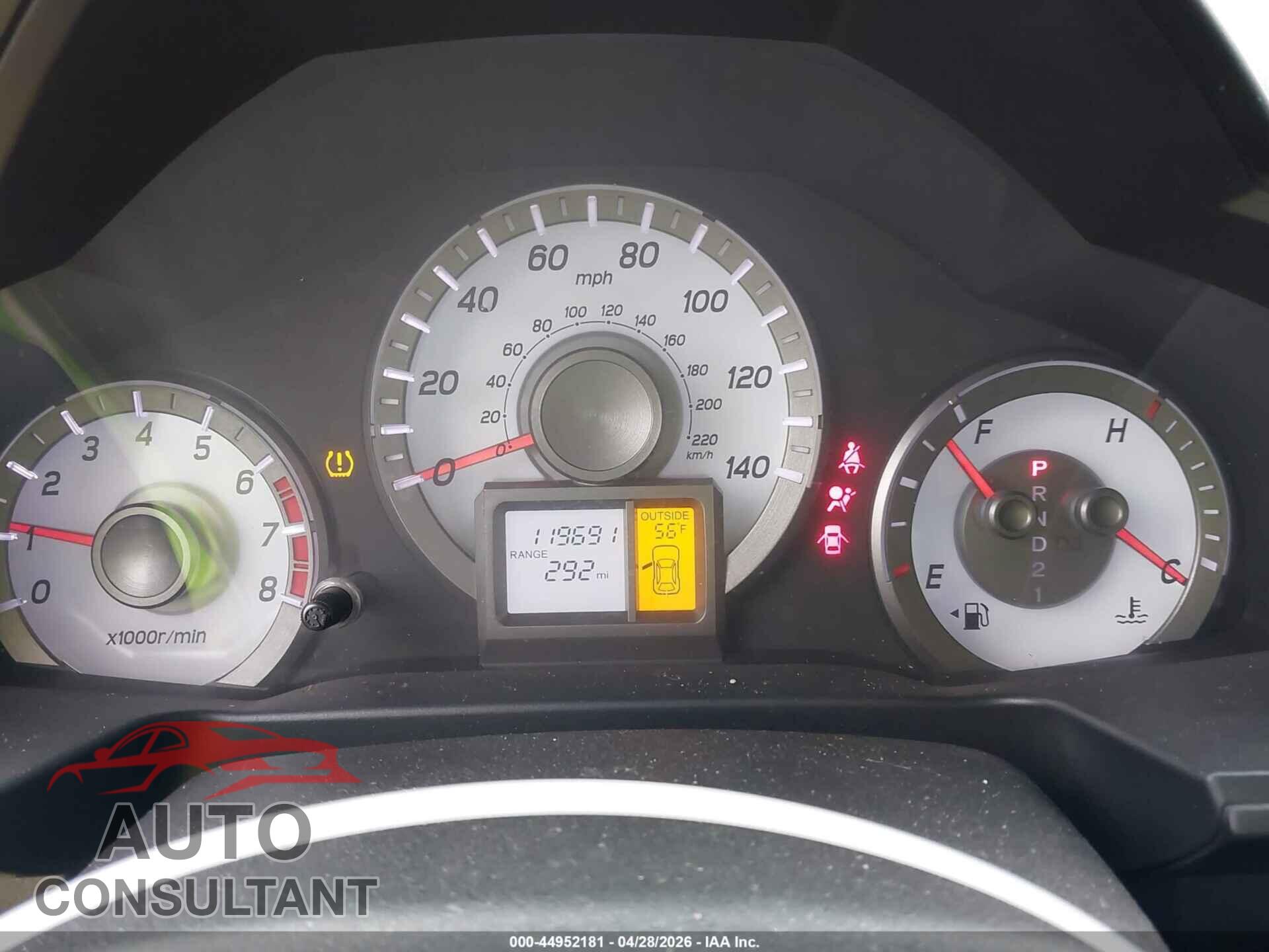 HONDA PILOT 2012 - 5FNYF4H59CB072149