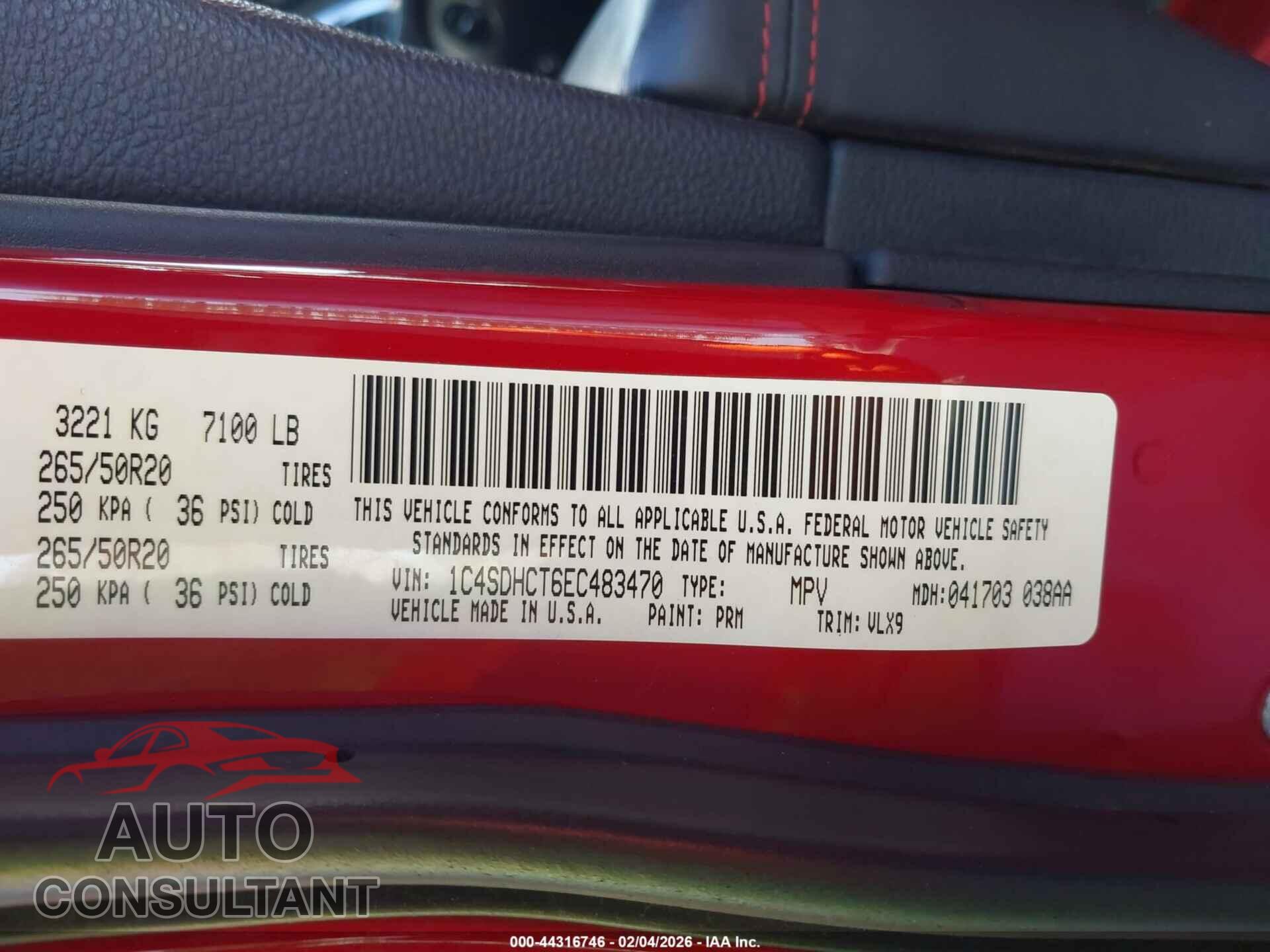 DODGE DURANGO 2014 - 1C4SDHCT6EC483470