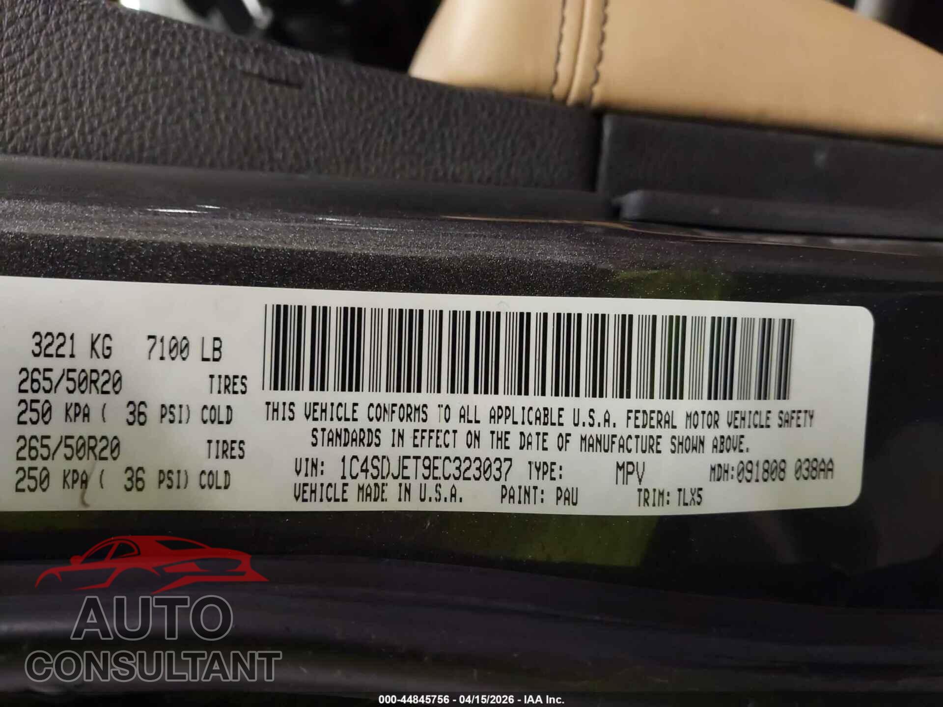 DODGE DURANGO 2014 - 1C4SDJET9EC323037