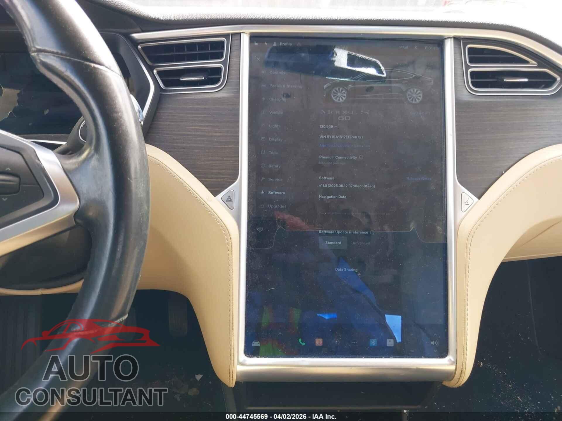 TESLA MODEL S 2014 - 5YJSA1S12EFP48727