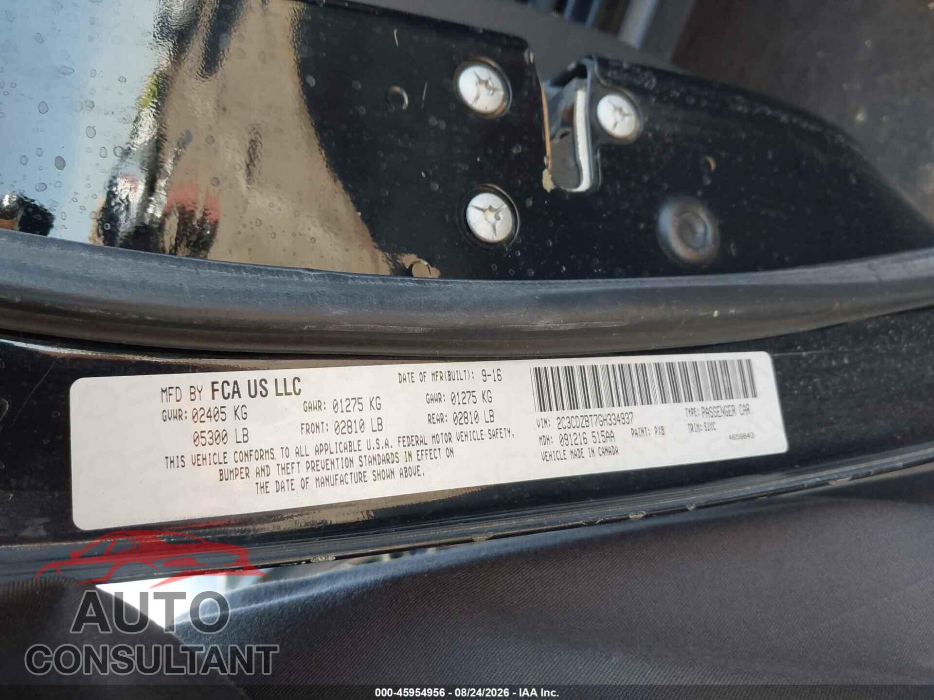 DODGE CHALLENGER 2019 - 2C3CDZAG0KH686285