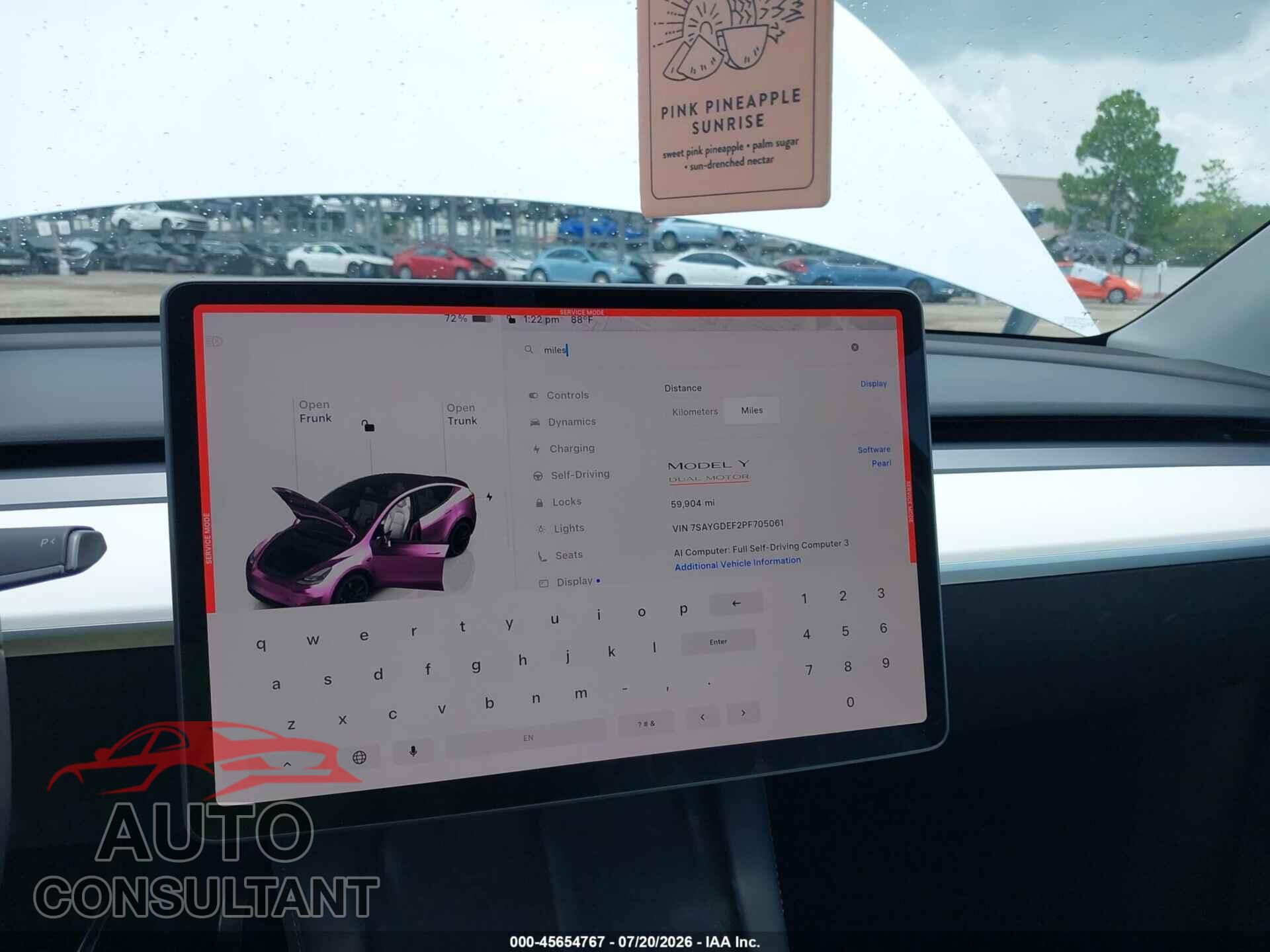 TESLA MODEL Y 2023 - 7SAYGDEF2PF705061