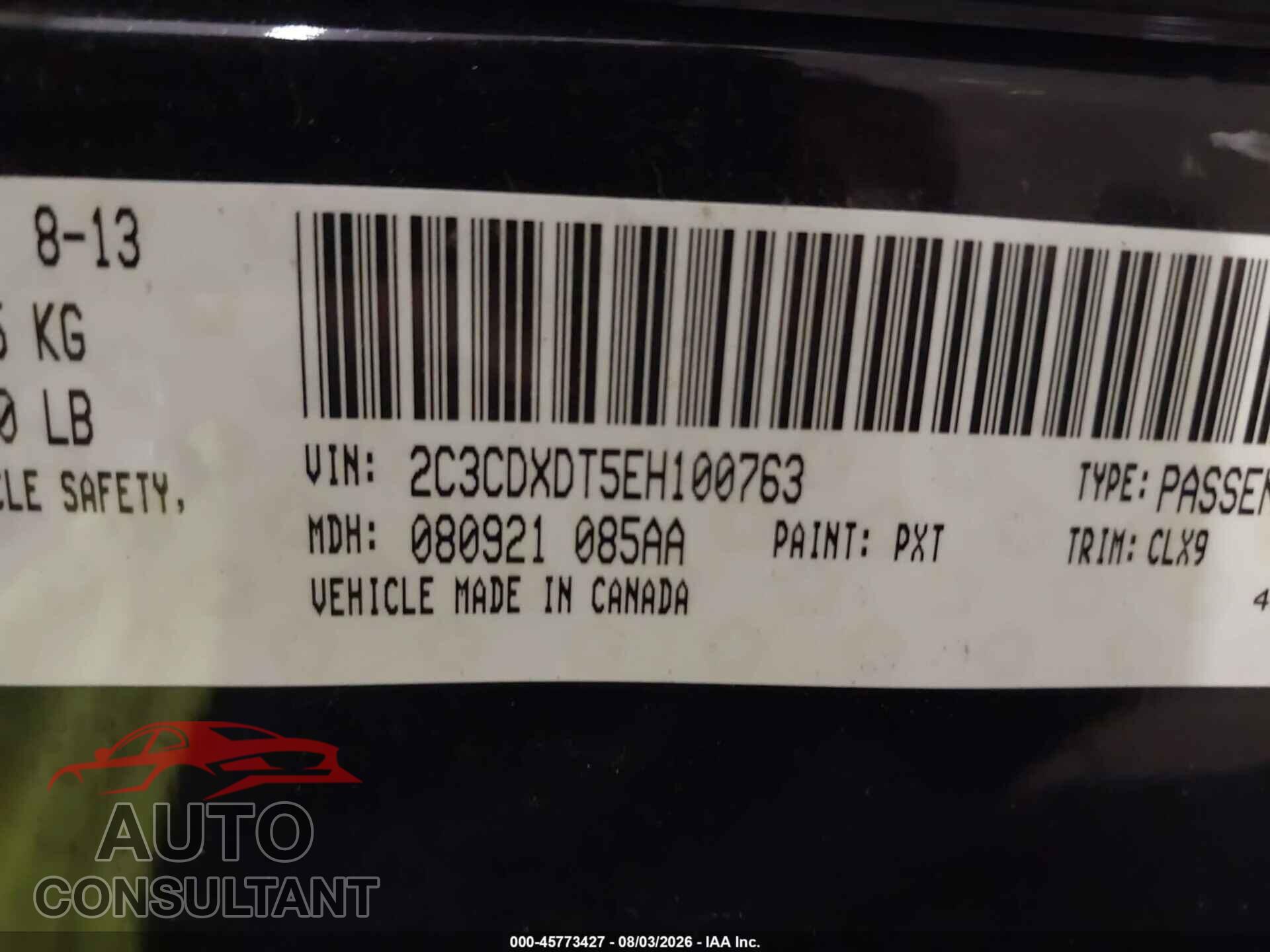DODGE CHARGER 2014 - 2C3CDXDT5EH100763