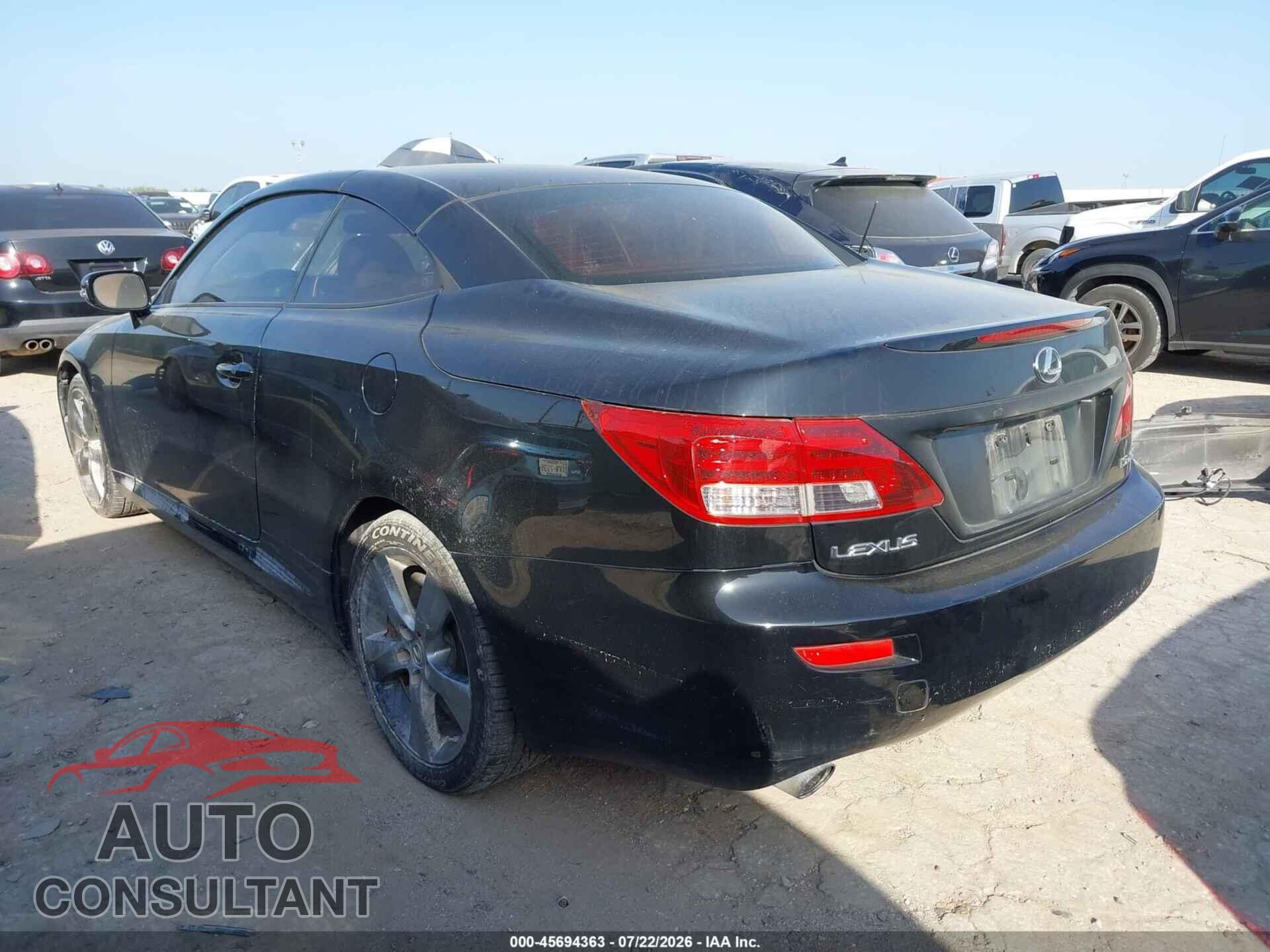 LEXUS IS 250C 2010 - JTHFF2C25A2504372