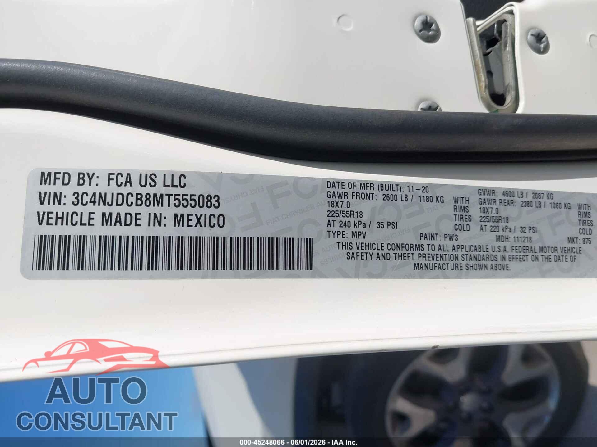 JEEP COMPASS 2021 - 3C4NJDCB8MT555083