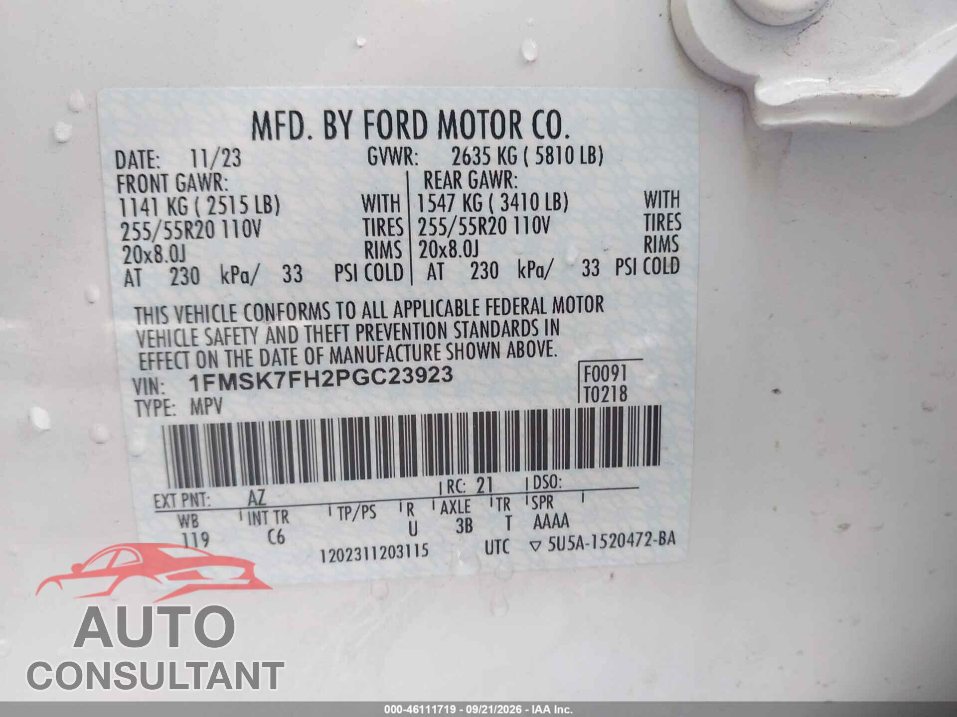 FORD EXPLORER 2023 - 1FMSK7FH2PGC23923