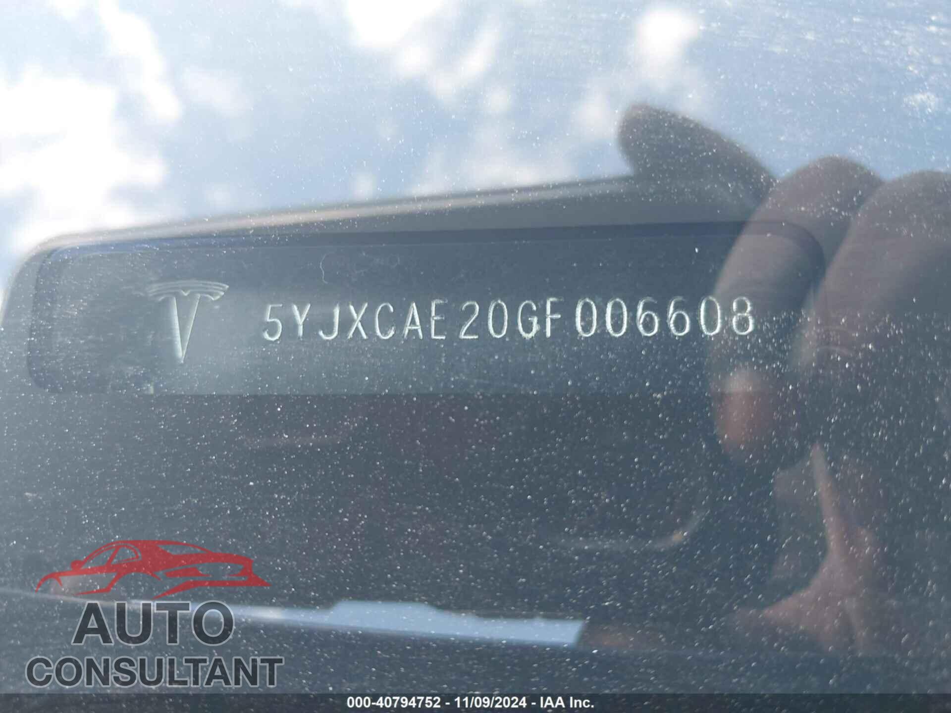 TESLA MODEL X 2016 - 5YJXCAE2OGFOO6608