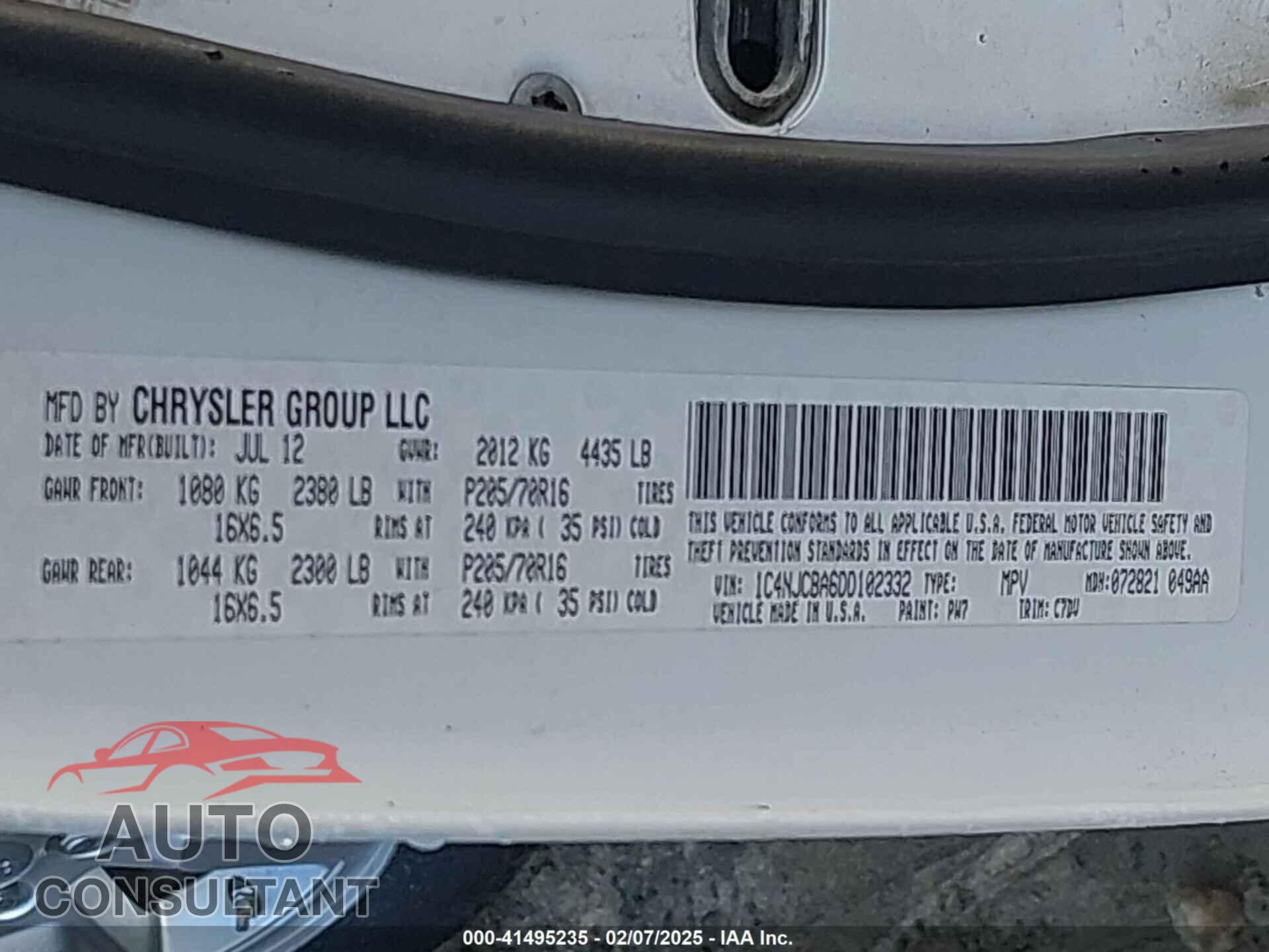 JEEP COMPASS 2013 - 1C4NJCBA6DD102332