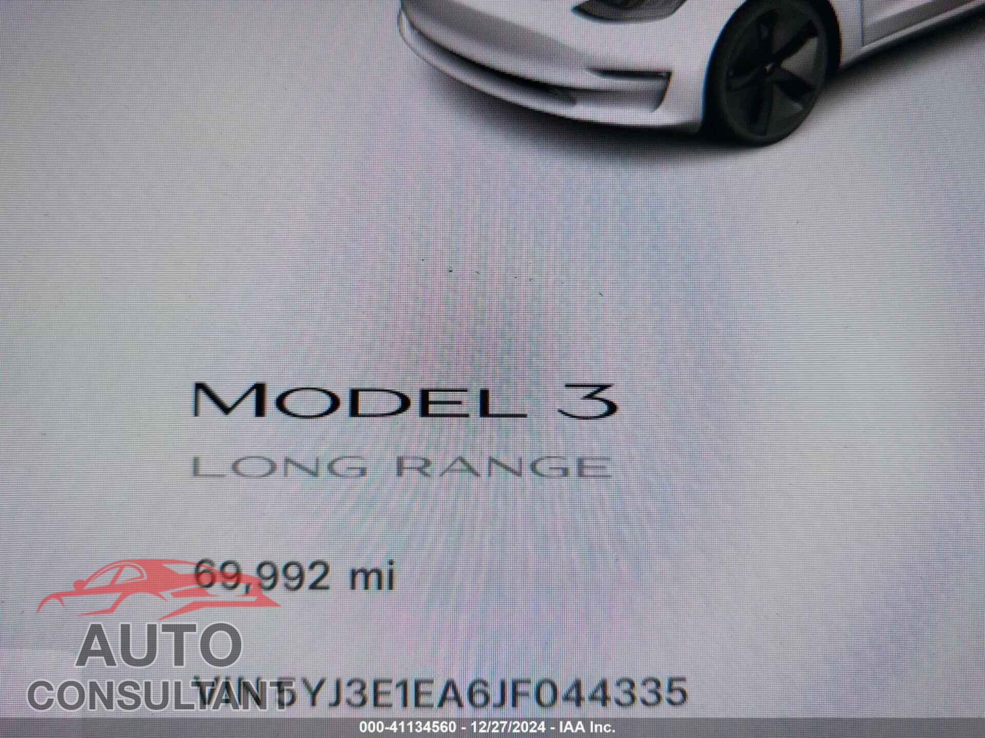 TESLA MODEL 3 2018 - 5YJ3E1EA6JF044335