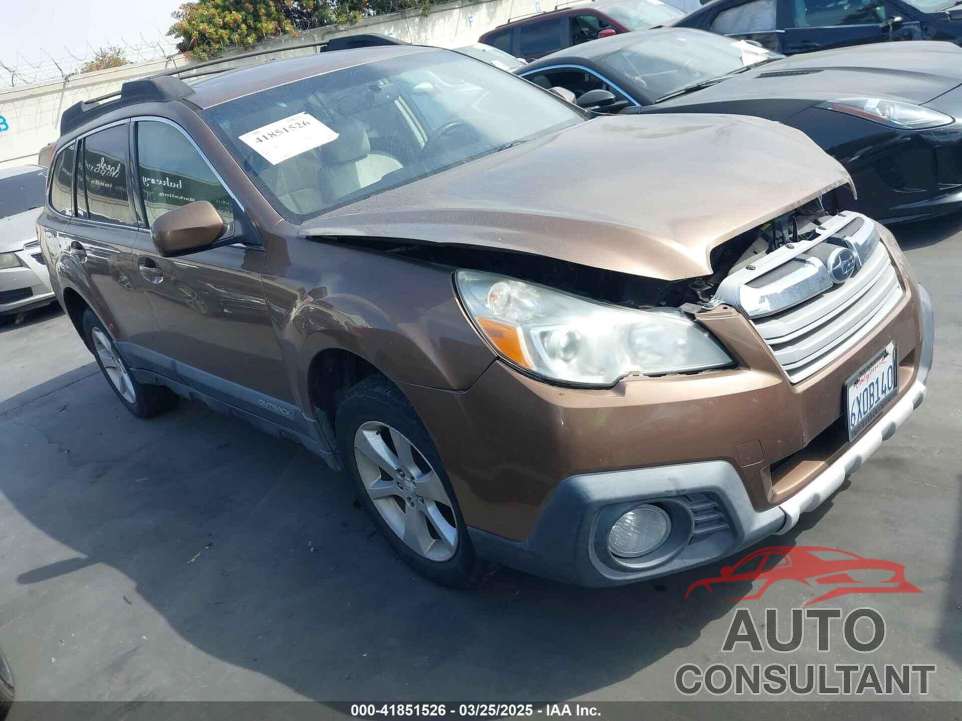 SUBARU OUTBACK 2013 - 4S4BRBLC7D3205525