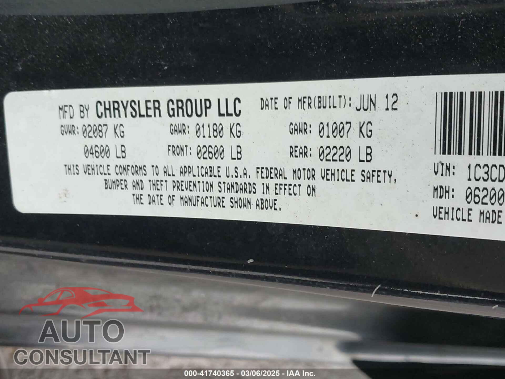 DODGE AVENGER 2012 - 1C3CDZCB5CN280383