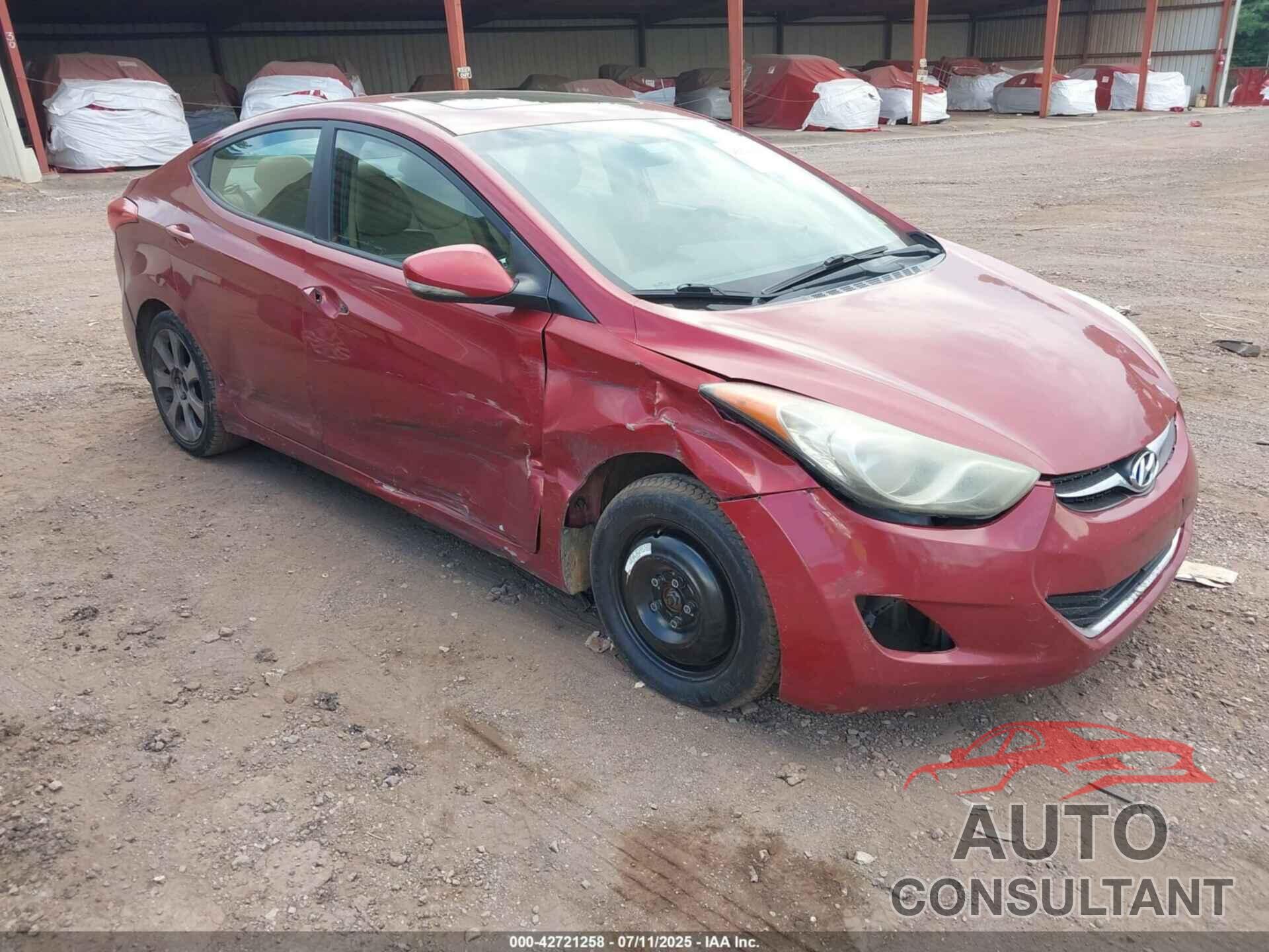 HYUNDAI ELANTRA 2012 - KMHDH4AE1CU237102