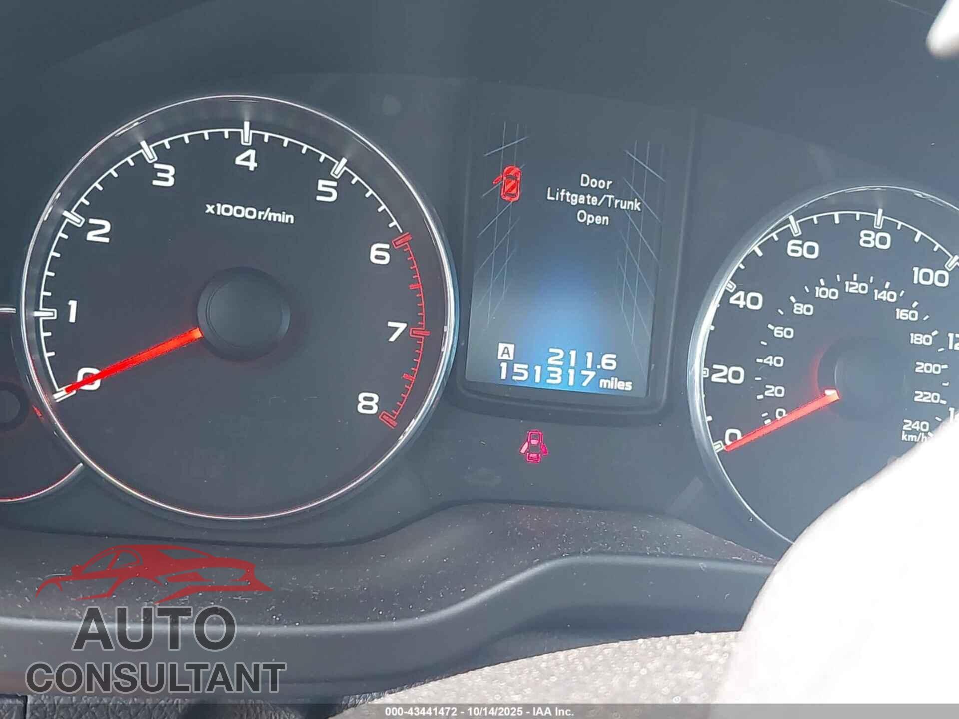 SUBARU OUTBACK 2014 - 4S4BRBKC4E3234225