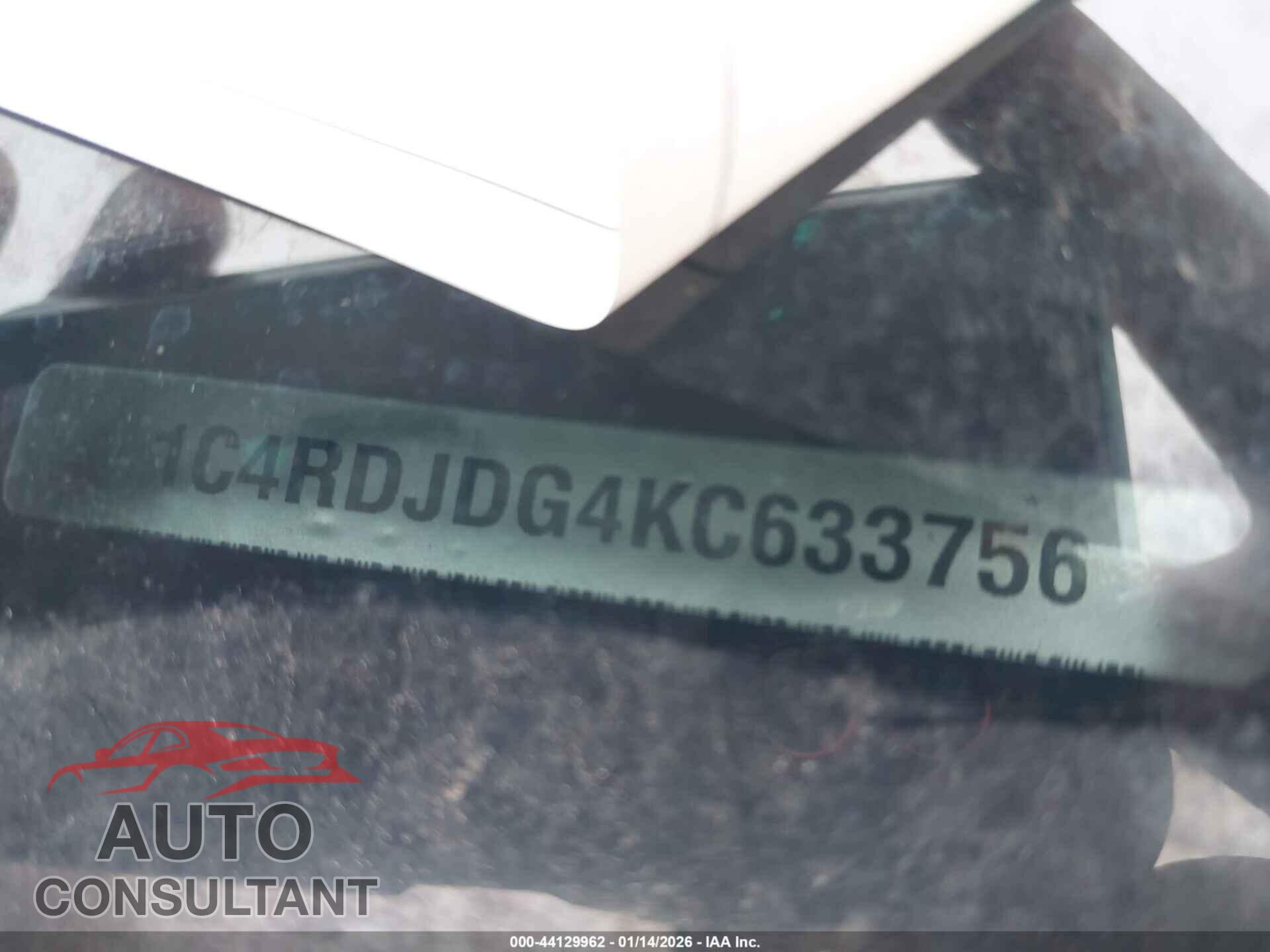 DODGE DURANGO 2019 - 1C4RDJDG4KC633756