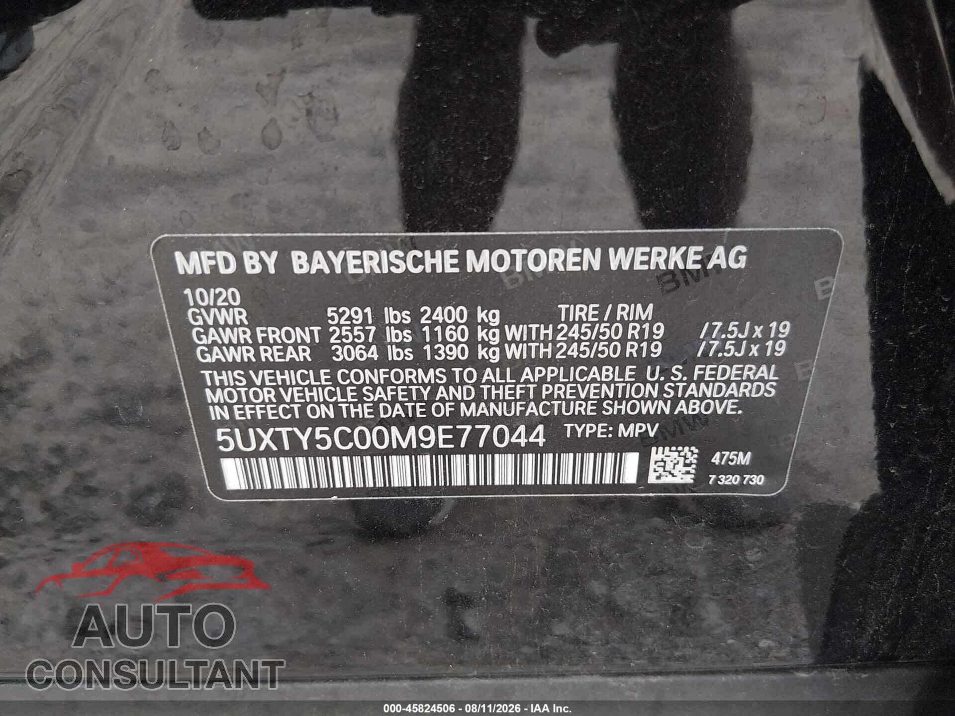 BMW X3 2021 - 5UXTY5C00M9E77044