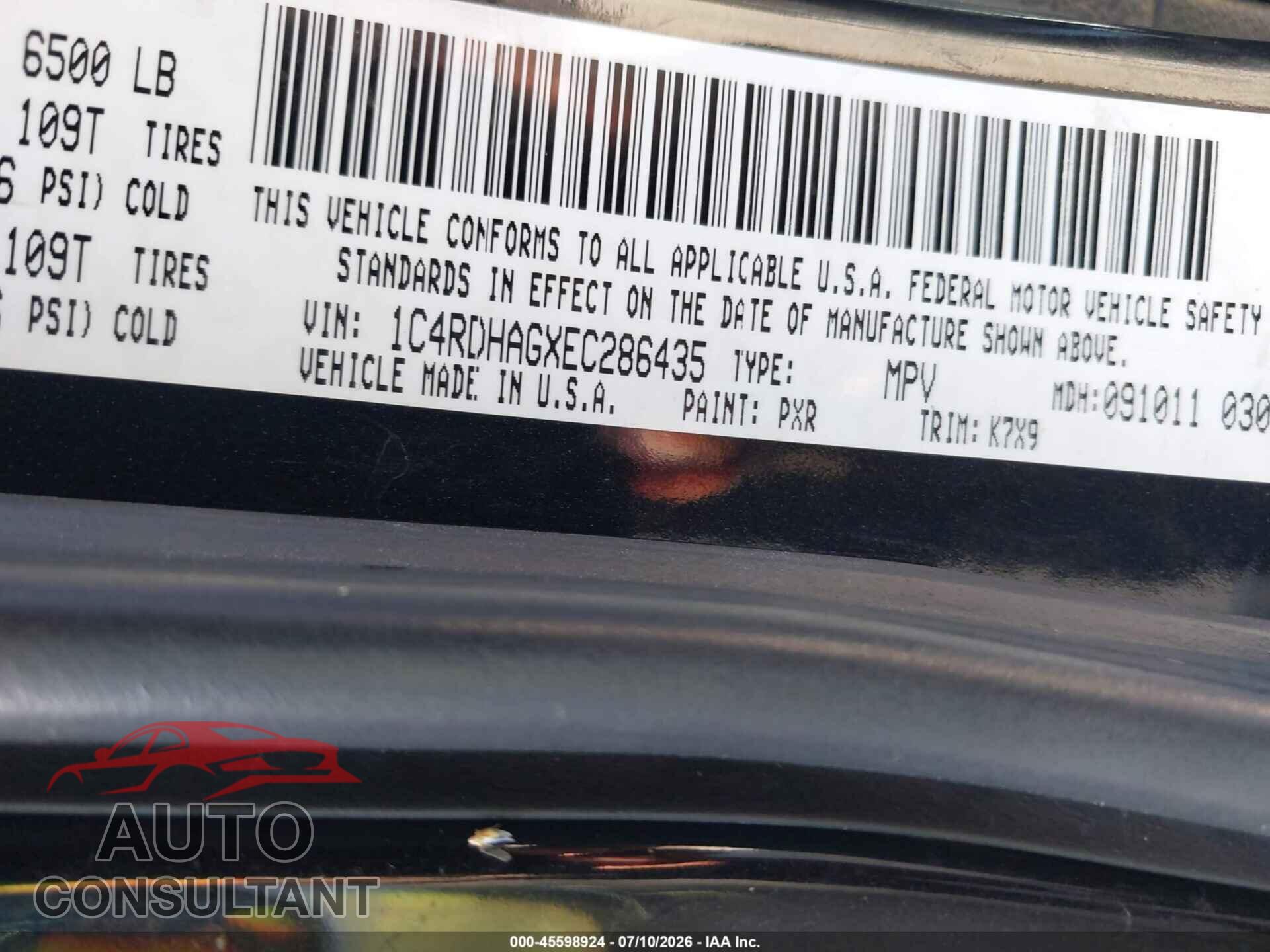 DODGE DURANGO 2014 - 1C4RDHAGXEC286435