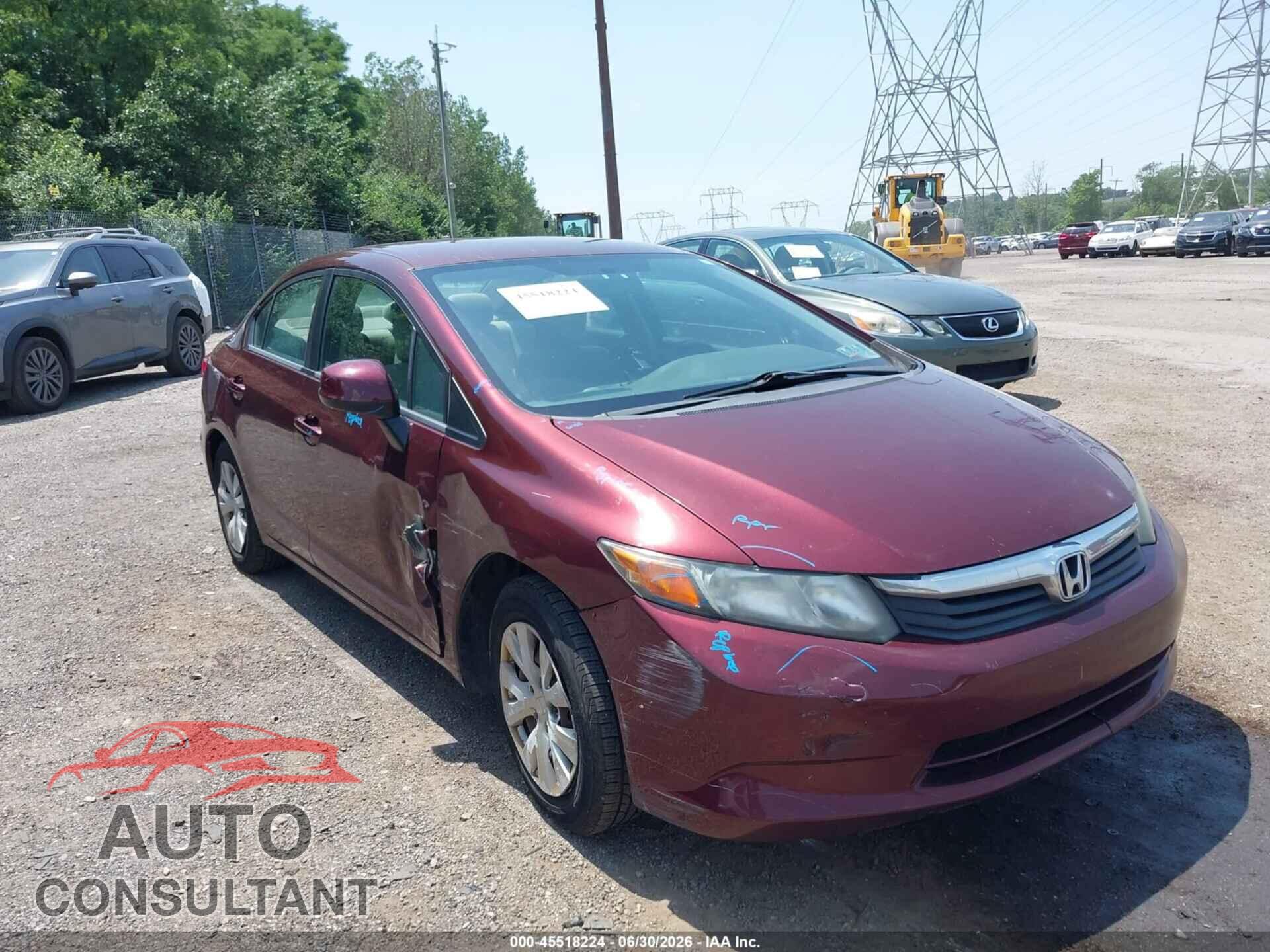 HONDA CIVIC 2012 - 19XFB2F53CE390381