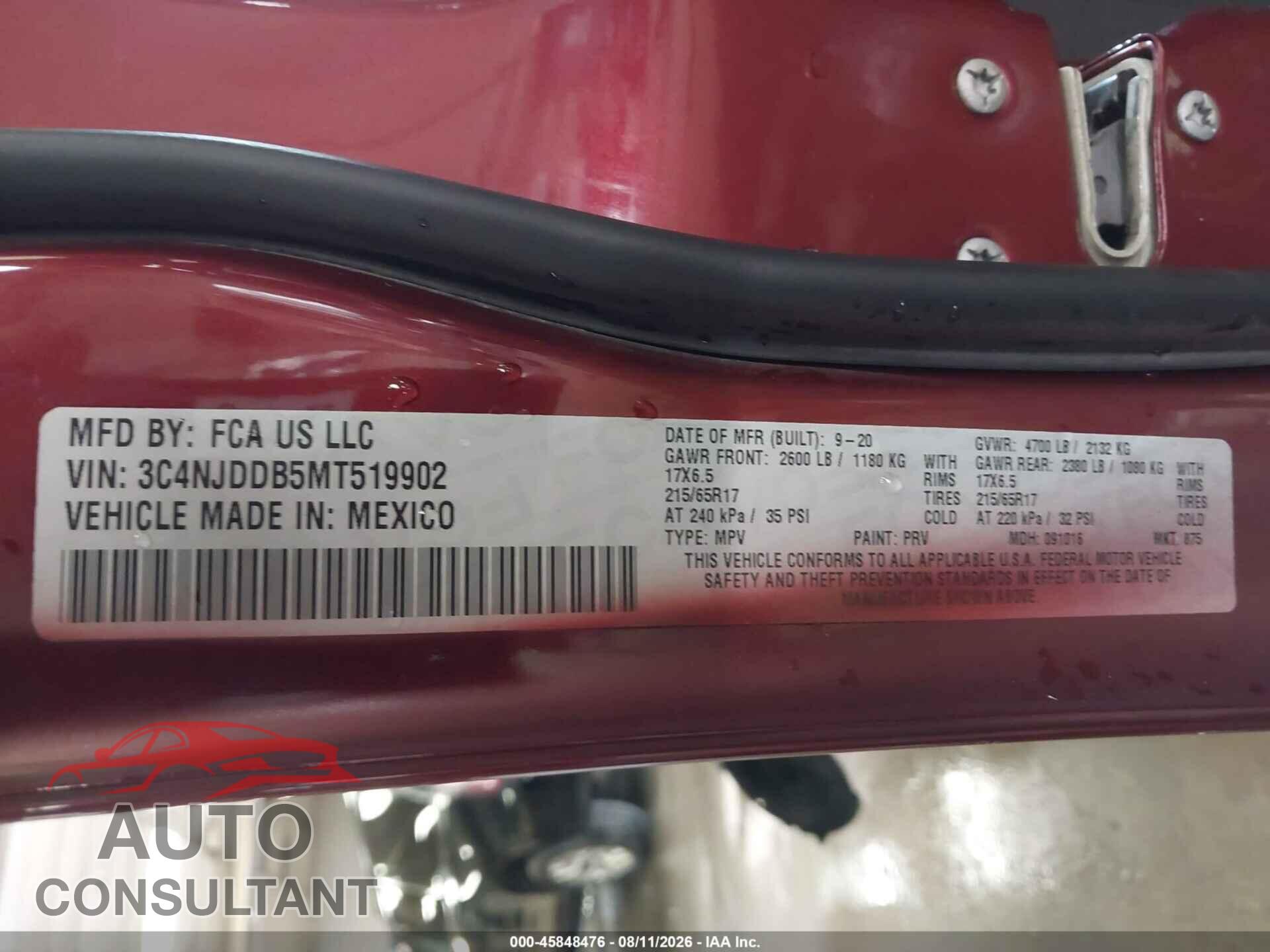 JEEP COMPASS 2021 - 3C4NJDDB5MT519902