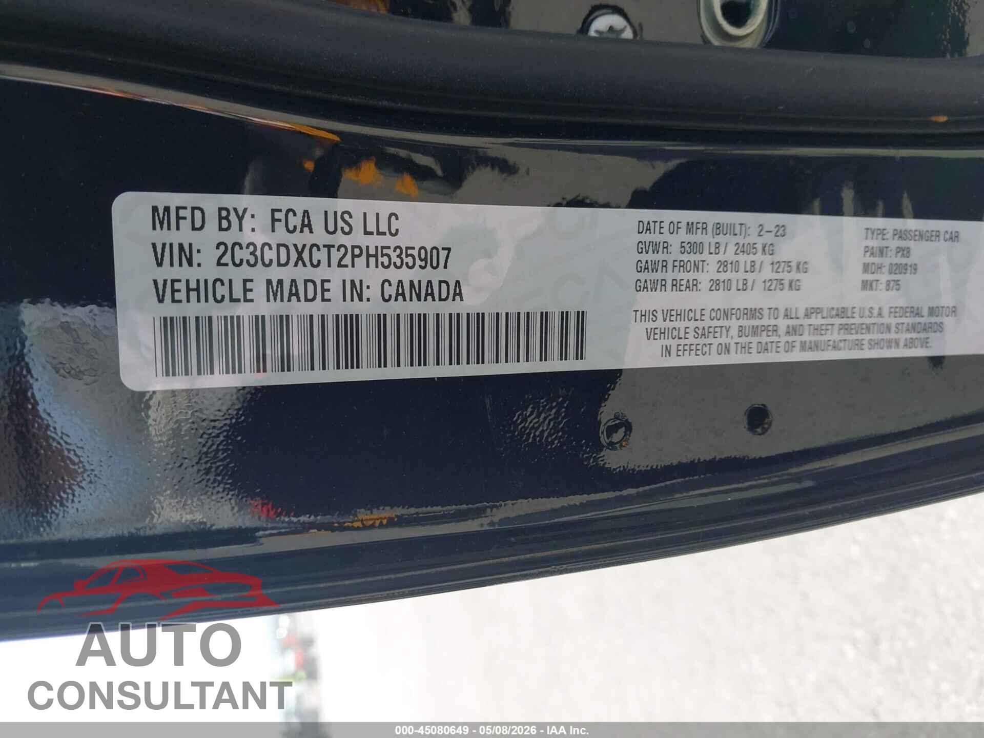 DODGE CHARGER 2023 - 2C3CDXCT2PH535907