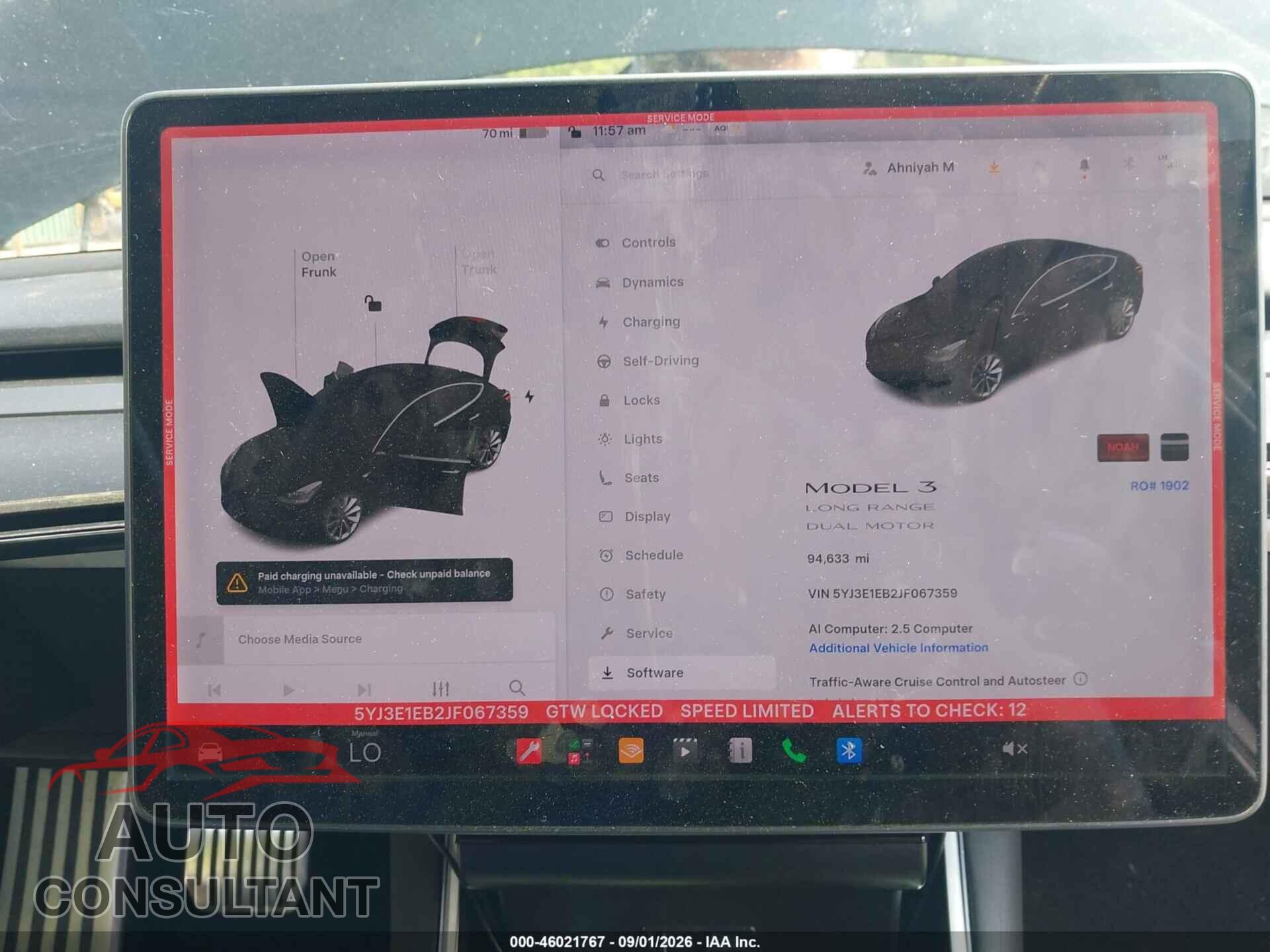 TESLA MODEL 3 2018 - 5YJ3E1EB2JF067359