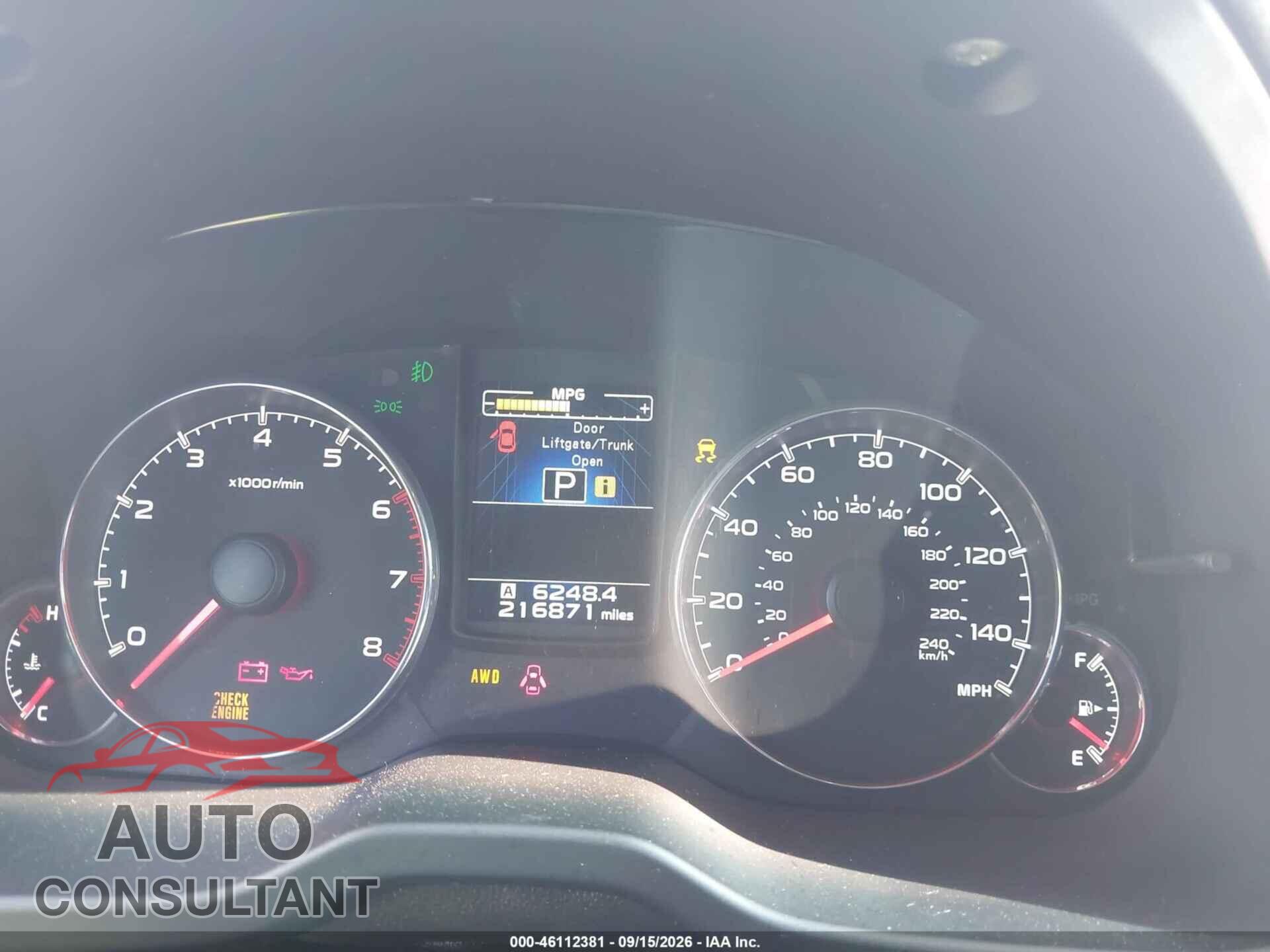 SUBARU OUTBACK 2013 - 4S4BRCKC9D3235214