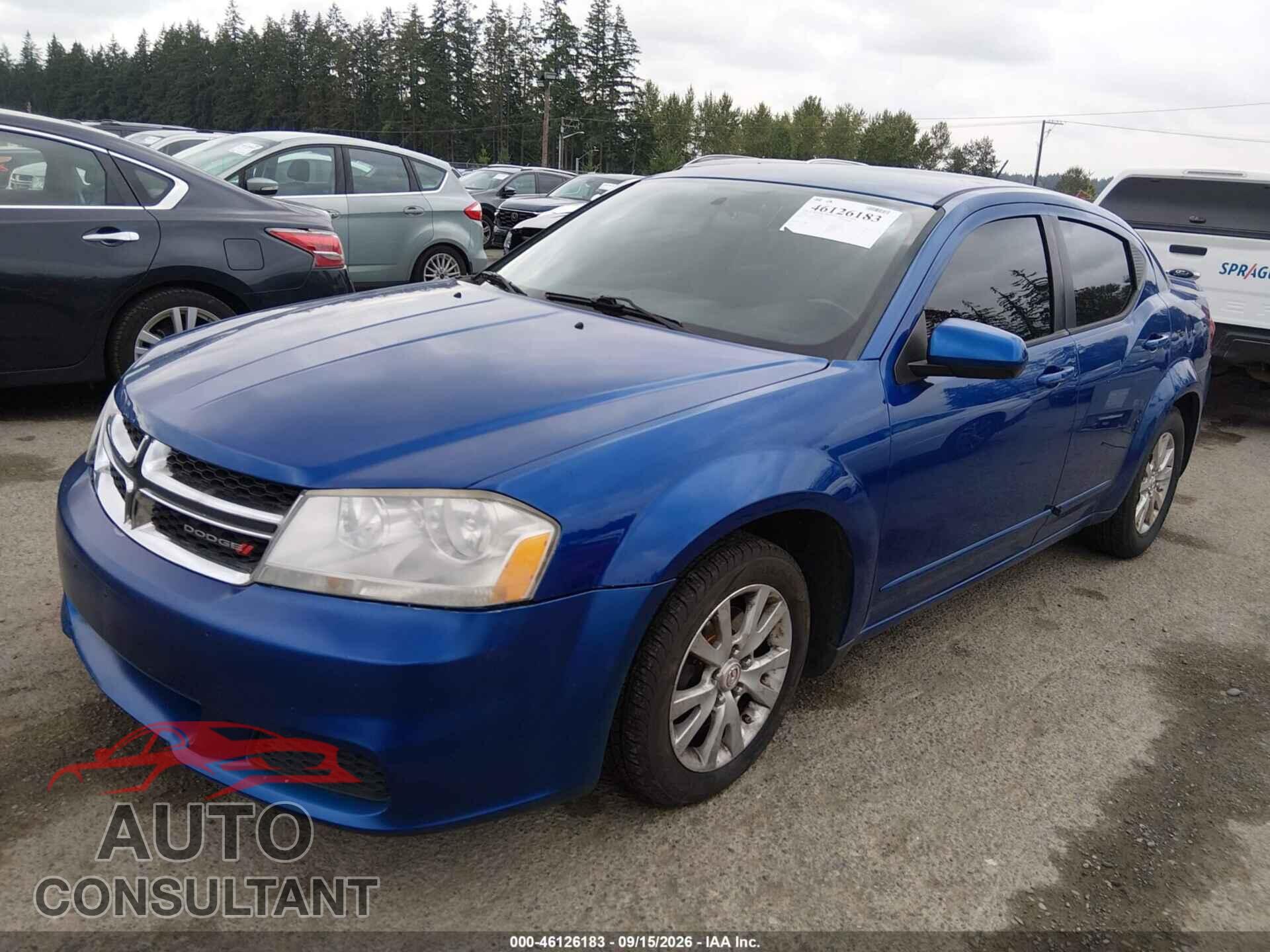 DODGE AVENGER 2012 - 1C3CDZEG4CN251742