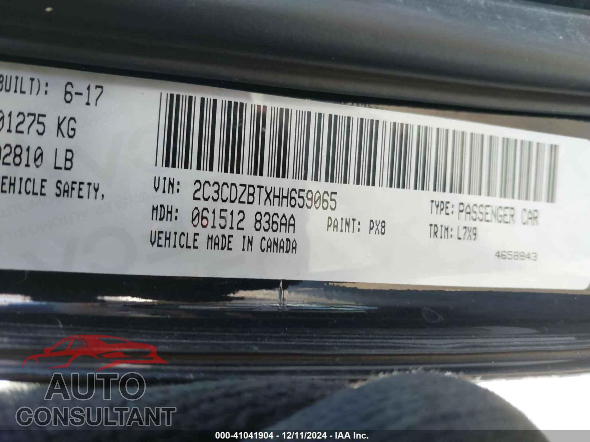 DODGE CHALLENGER 2017 - 2C3CDZBTXHH659065