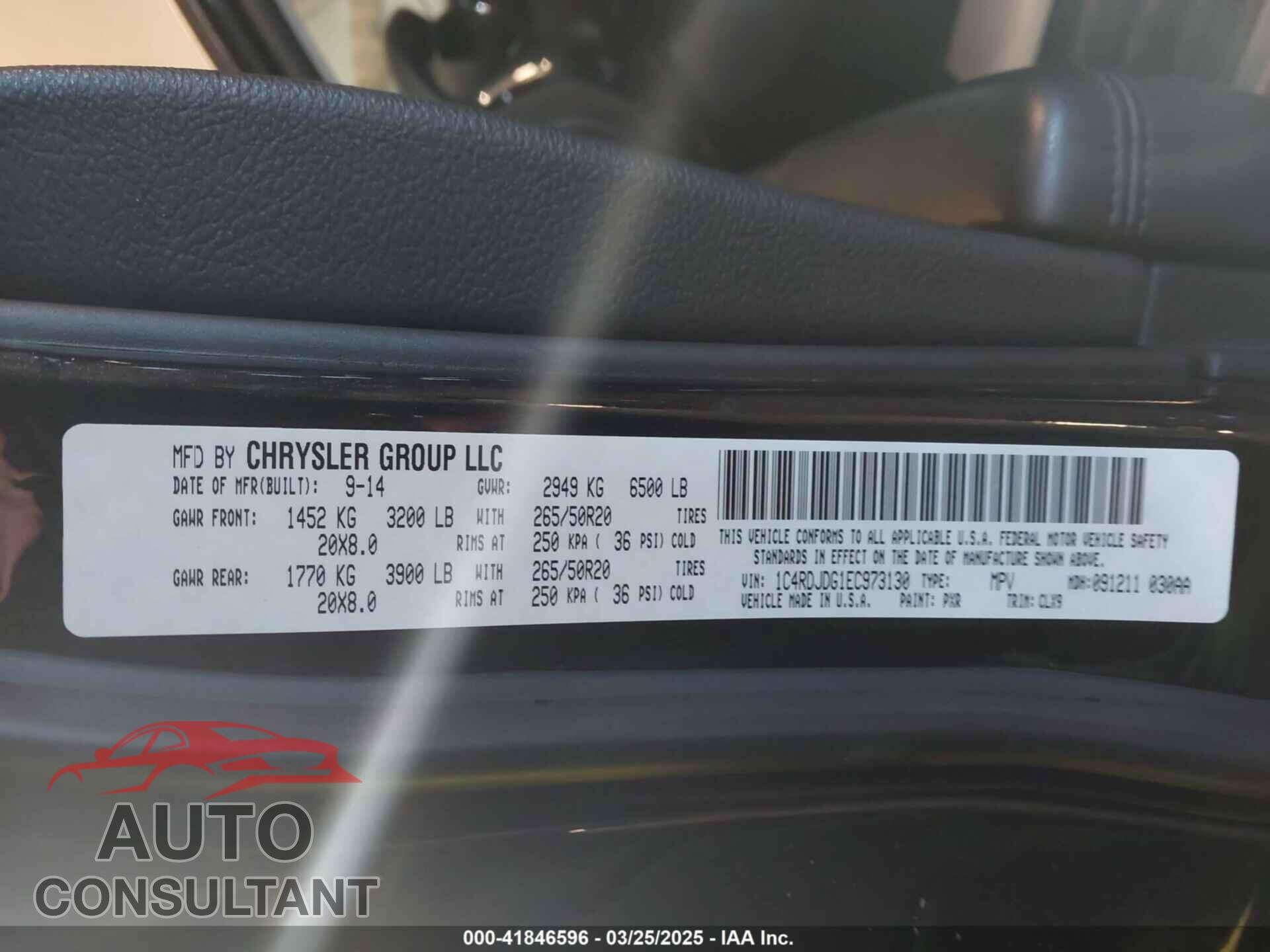 DODGE DURANGO 2014 - 1C4RDJDG1EC973130