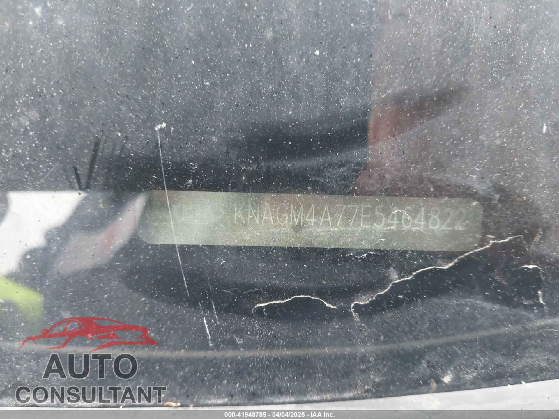 KIA OPTIMA 2014 - KNAGM4A77E5464822