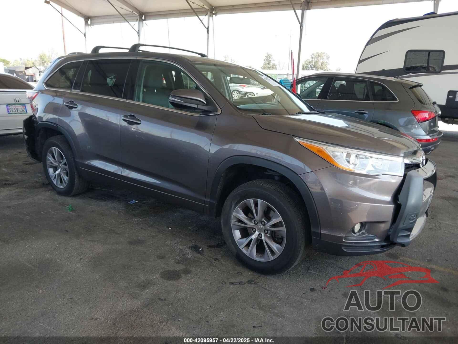 TOYOTA HIGHLANDER 2015 - 5TDZKRFH7FS064920