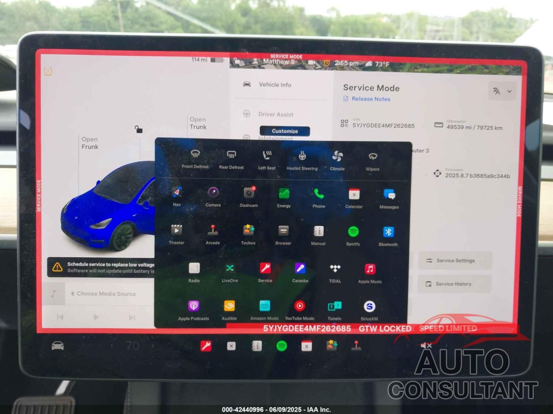 TESLA MODEL Y 2021 - 5YJYGDEE4MF262685