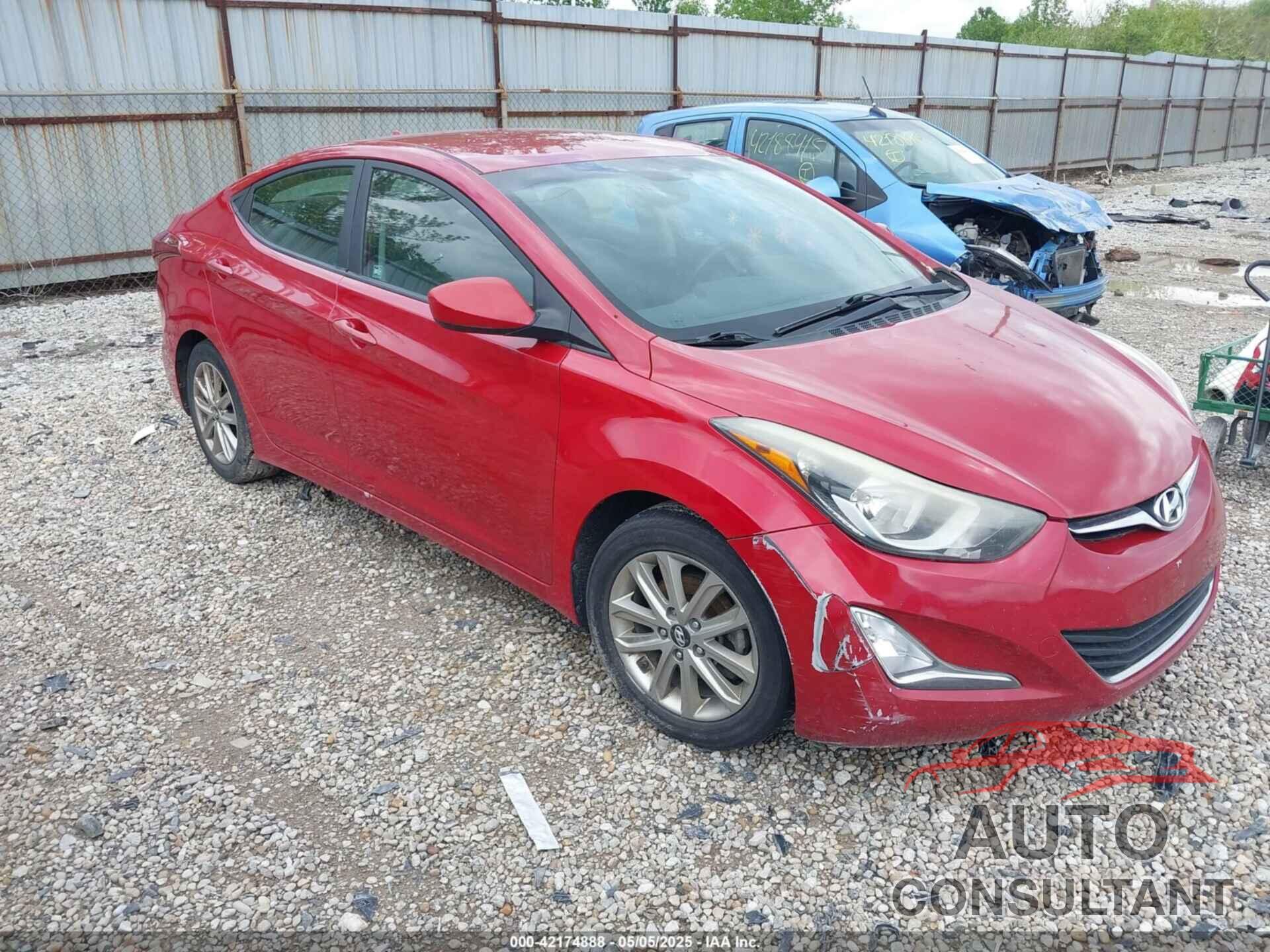 HYUNDAI ELANTRA 2014 - KMHDH4AE8EU089100