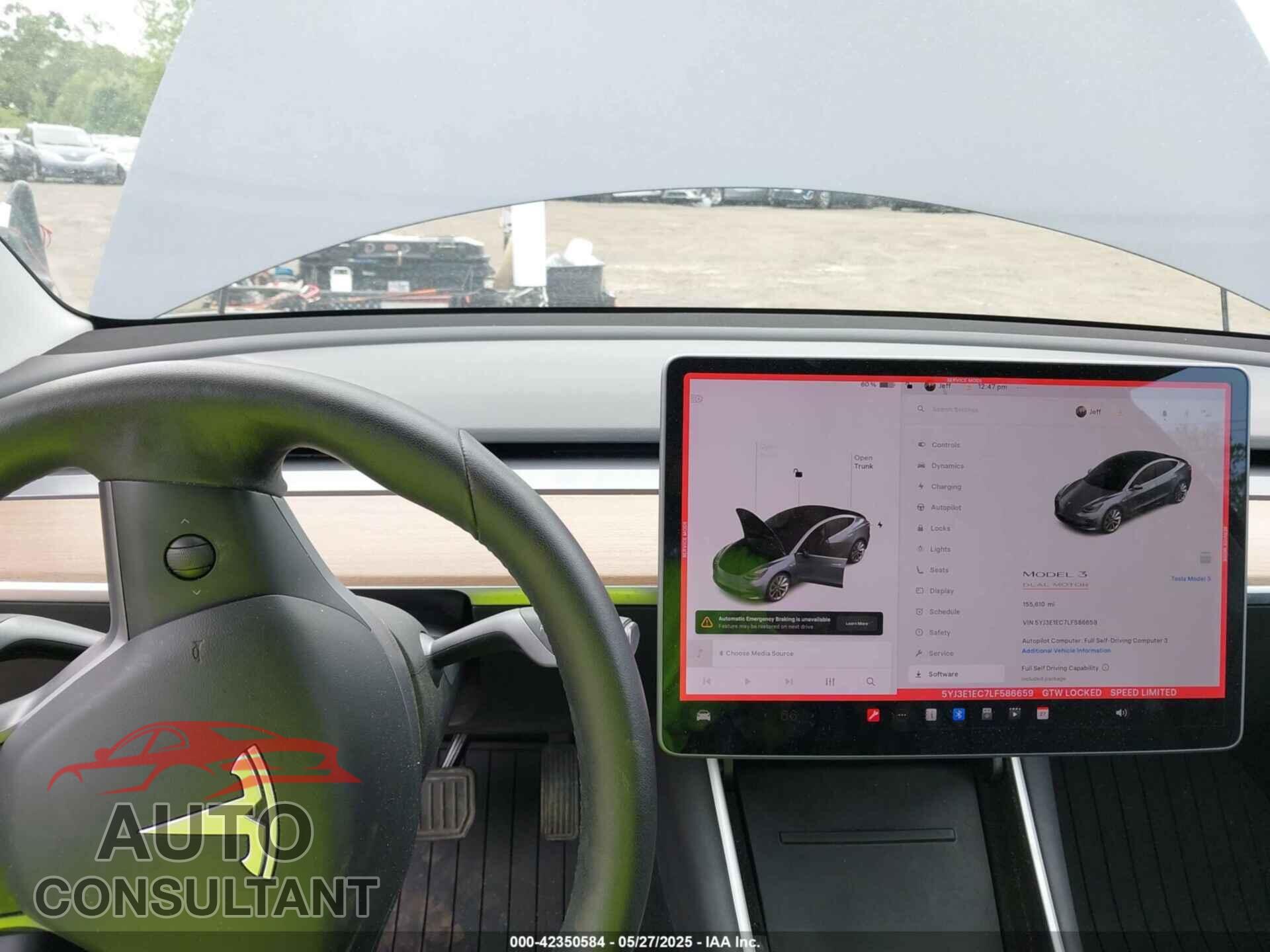 TESLA MODEL 3 2020 - 5YJ3E1EC7LF586659