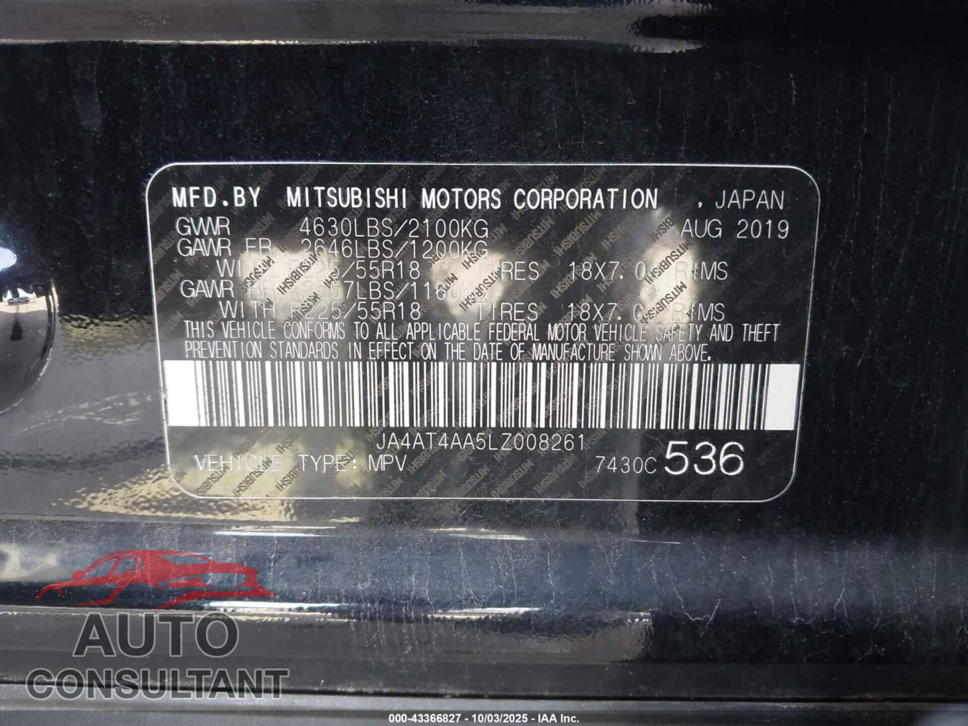 MITSUBISHI ECLIPSE CROSS 2020 - JA4AT4AA5LZ008261