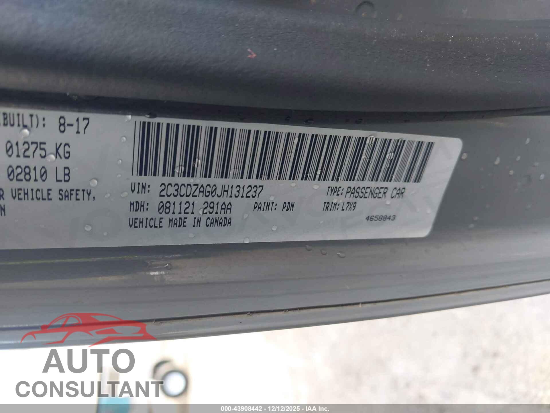 DODGE CHALLENGER 2018 - 2C3CDZAG0JH131237