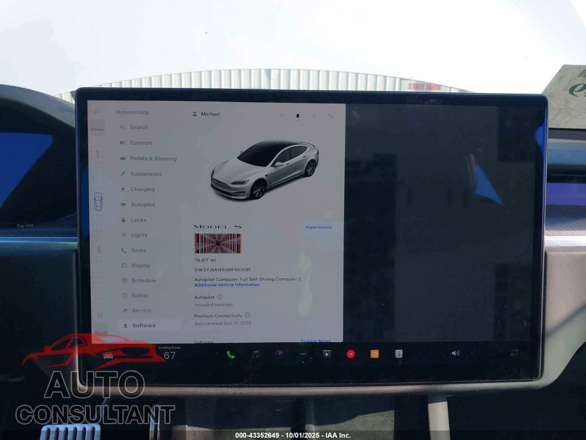 TESLA MODEL S 2021 - 5YJSA1E69MF453081