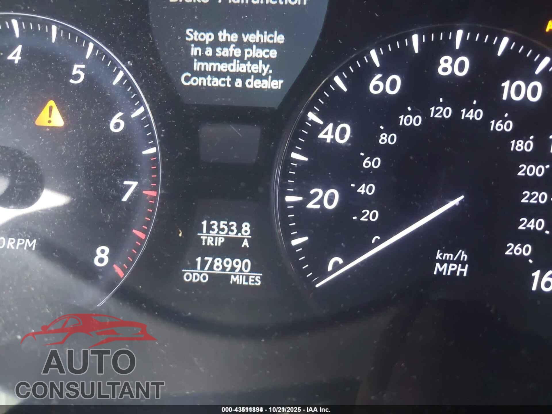 LEXUS LS 460 2012 - JTHBL5EF8C5109287