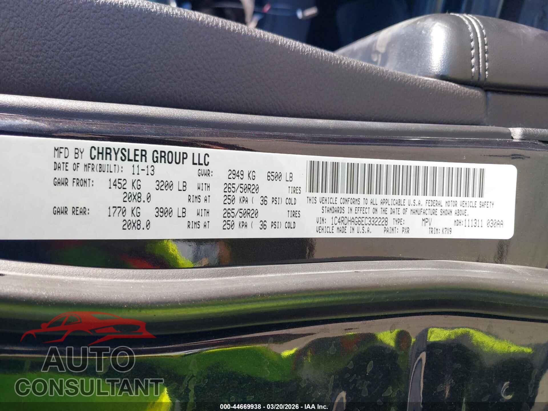 DODGE DURANGO 2014 - 1C4RDHAG6EC332228