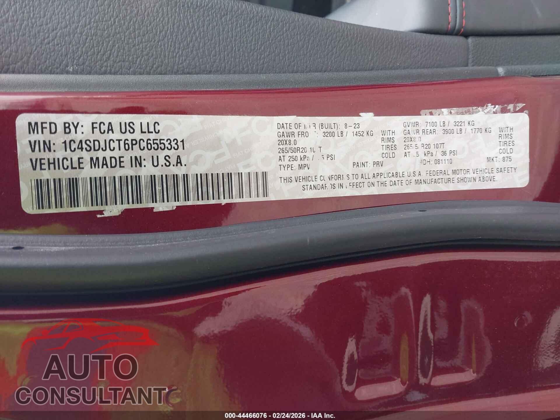 DODGE DURANGO 2023 - 1C4SDJCT6PC655331