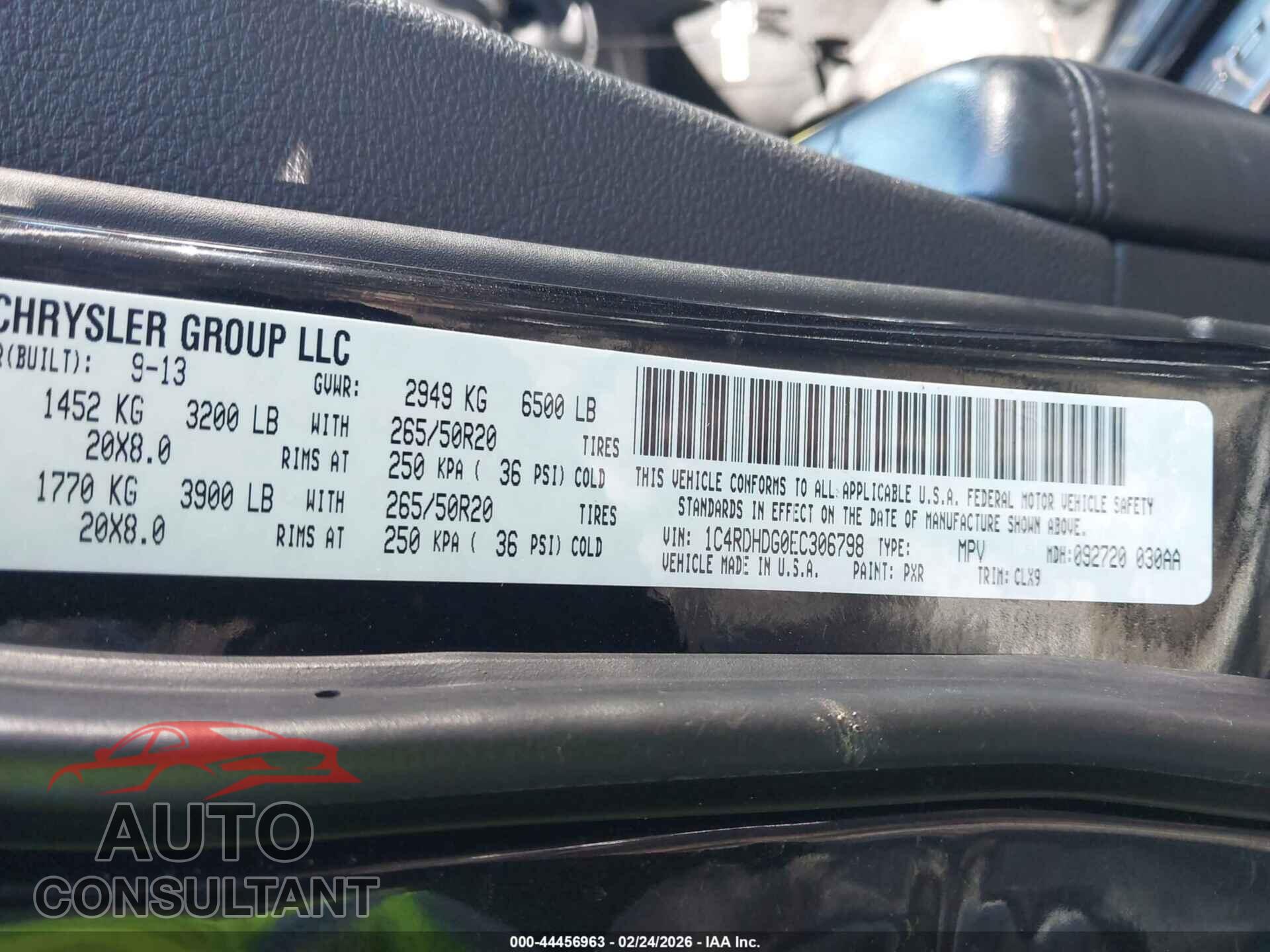 DODGE DURANGO 2014 - 1C4RDHDG0EC306798
