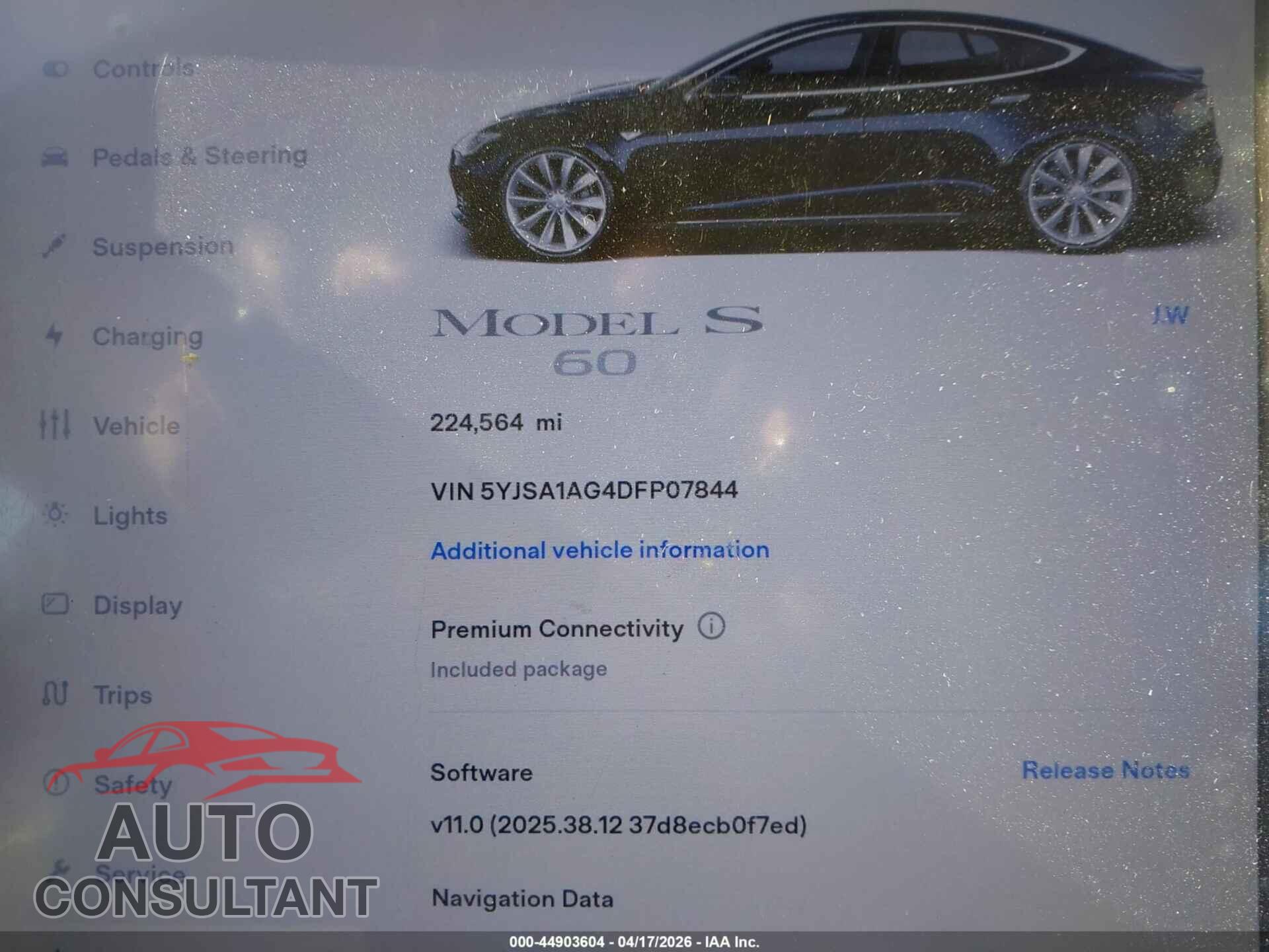 TESLA MODEL S 2013 - 5YJSA1AG4DFP07844