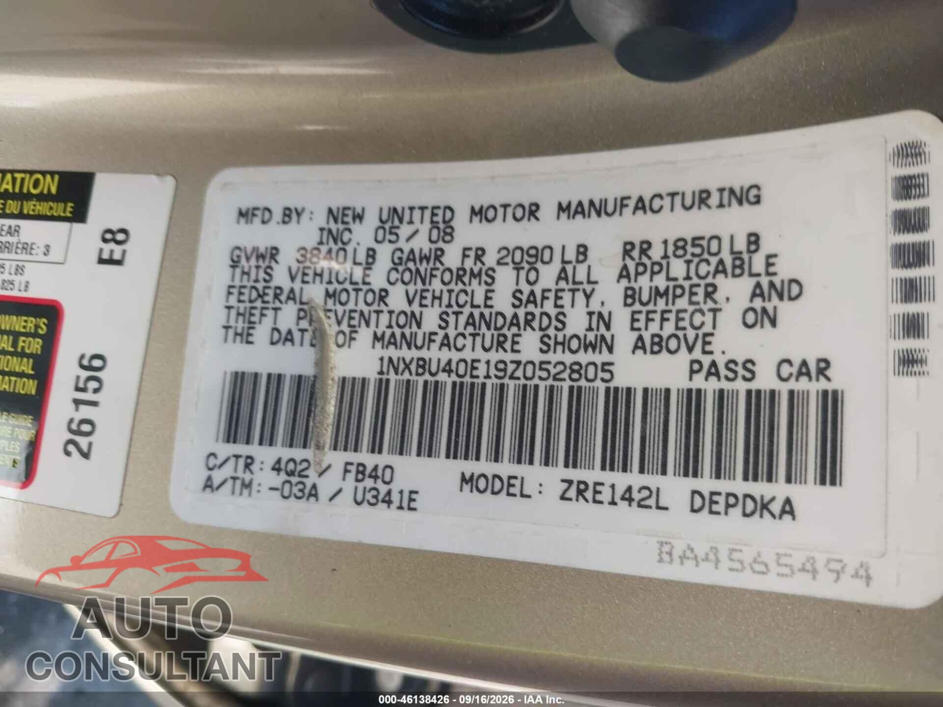 TOYOTA AVALON 2012 - 4T1BK3DB7CU463245