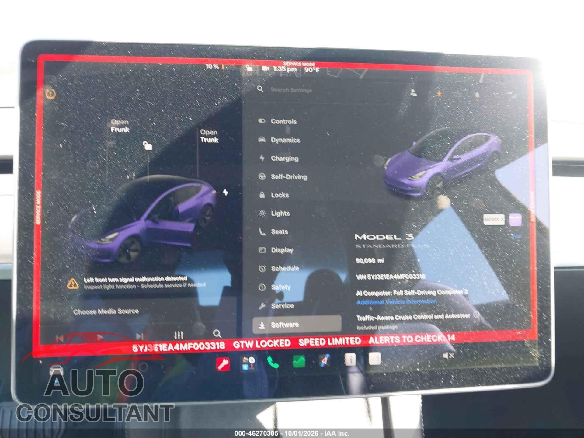 TESLA MODEL 3 2021 - 5YJ3E1EA4MF003318