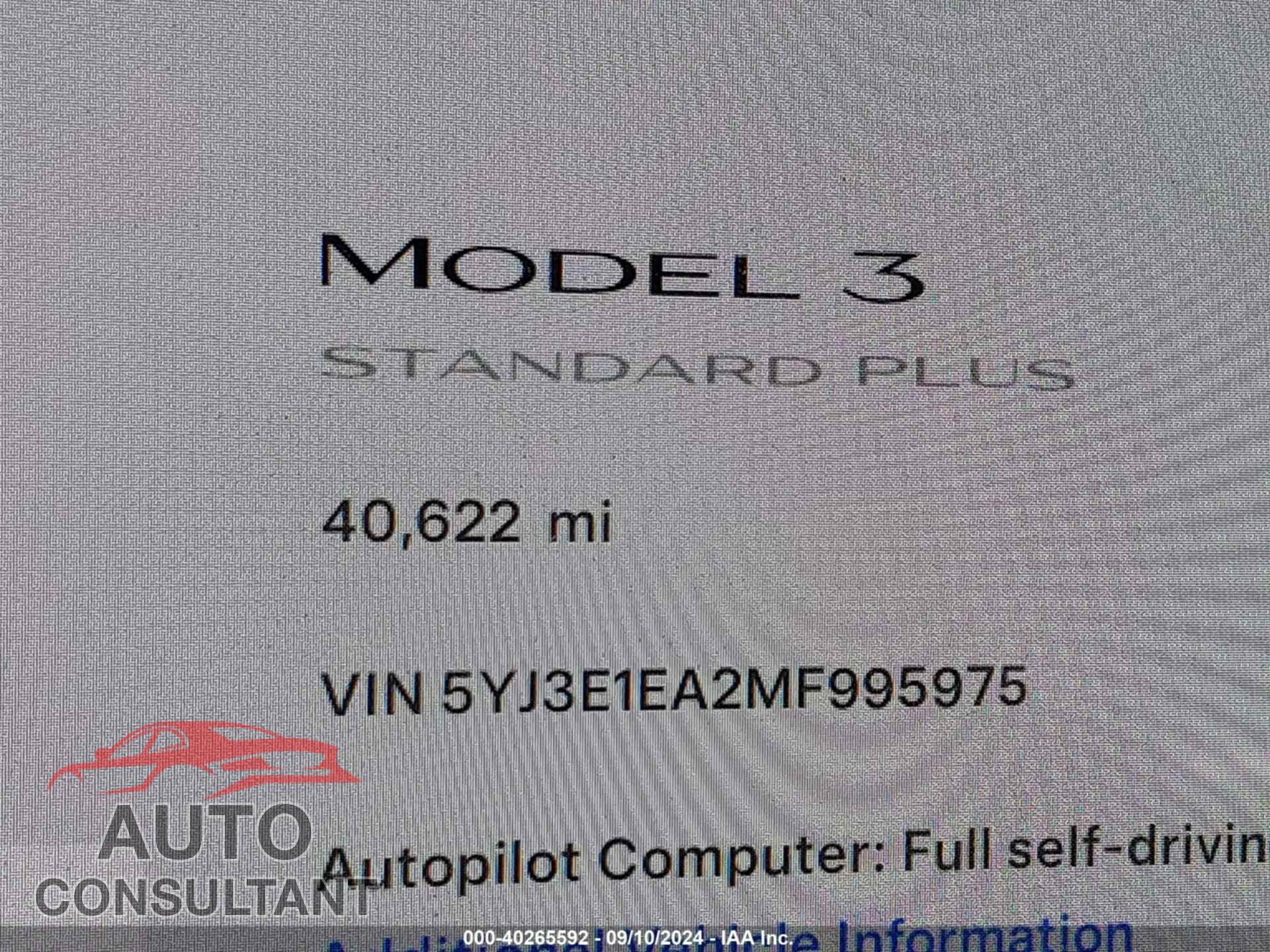 TESLA MODEL 3 2021 - 5YJ3E1EA2MF995975