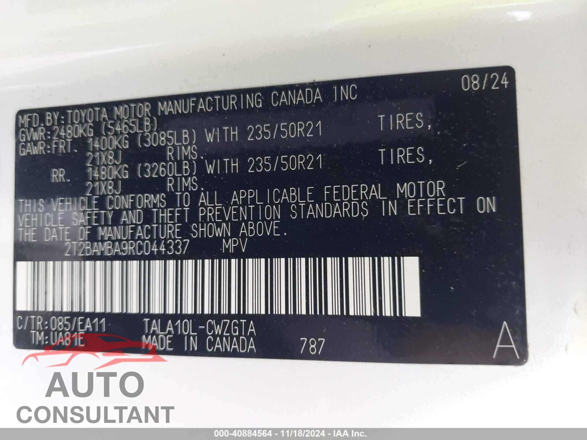 LEXUS RX 350 2024 - 2T2BAMBA9RC044337